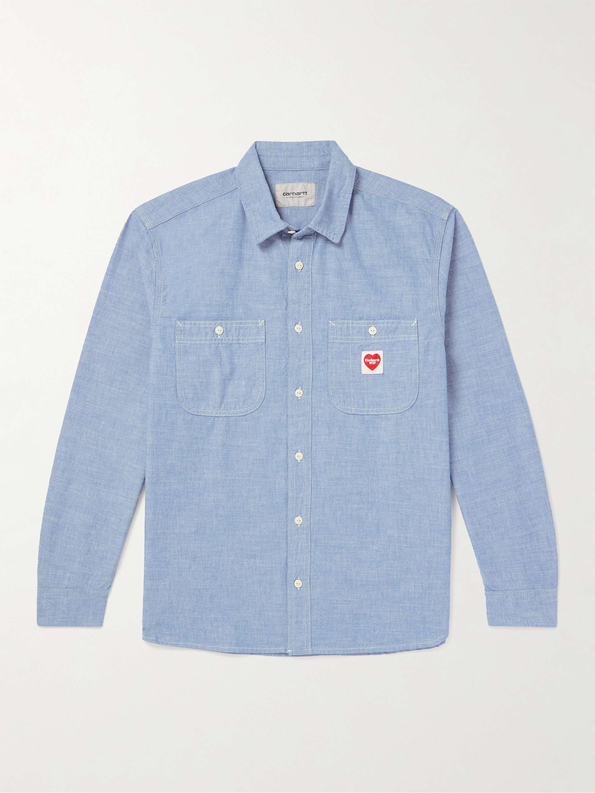 Carhartt WIP Clink Heart Logo-Appliquéd Cotton-Chambray Shirt - Men - Blue Casual Shirts - S