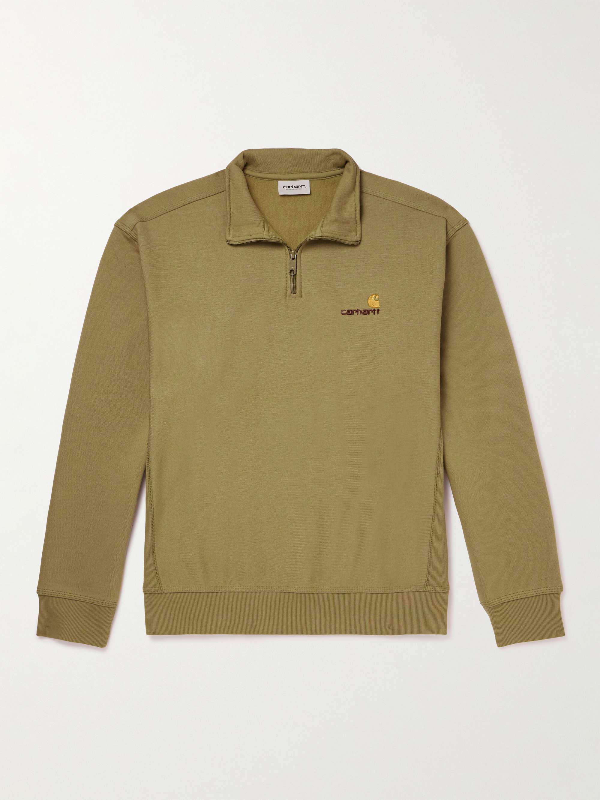 CARHARTT WIP American Script Cotton-Blend Jersey Half-Zip