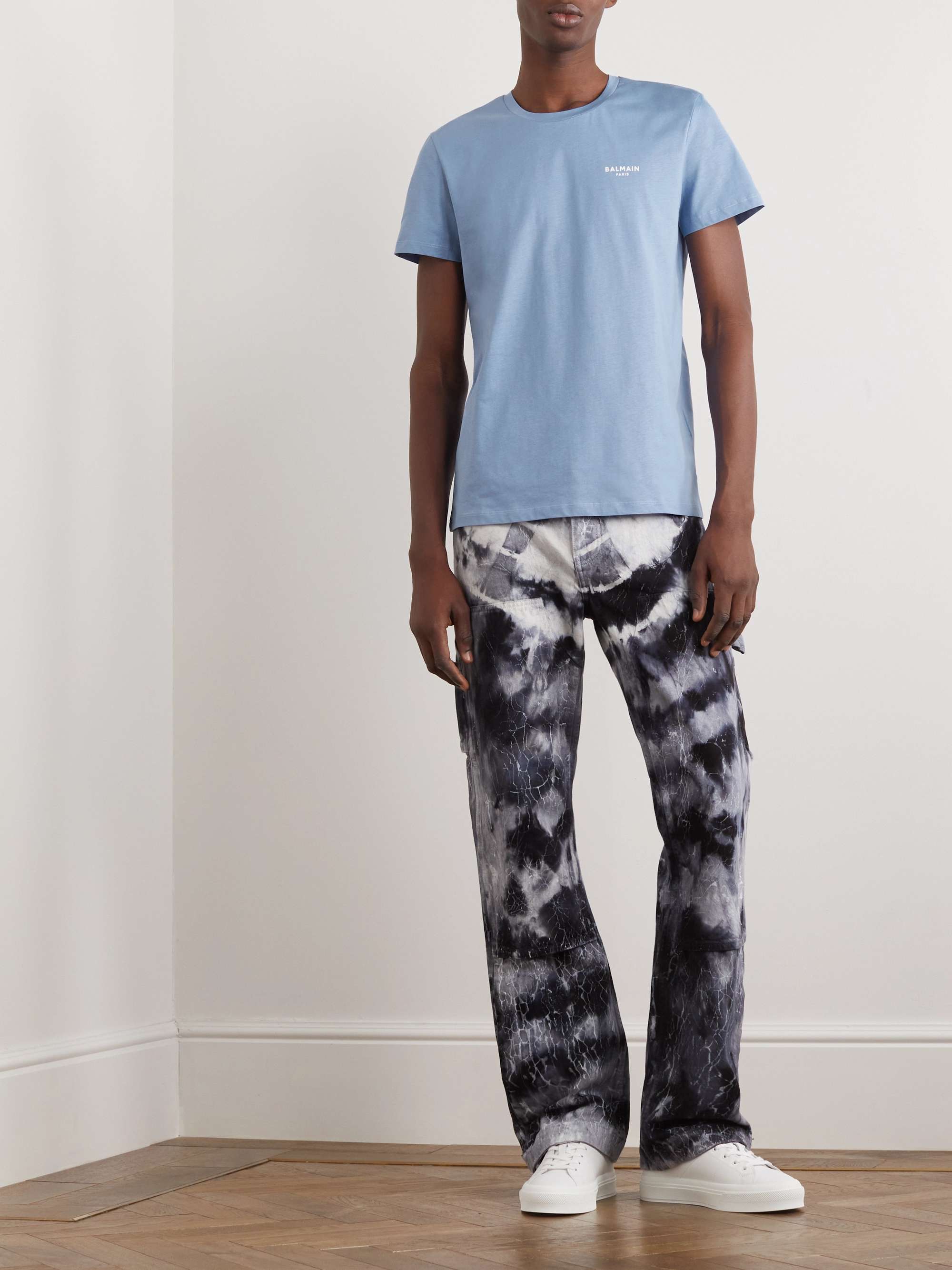 BALMAIN Logo-Print Organic Cotton-Jersey T-Shirt