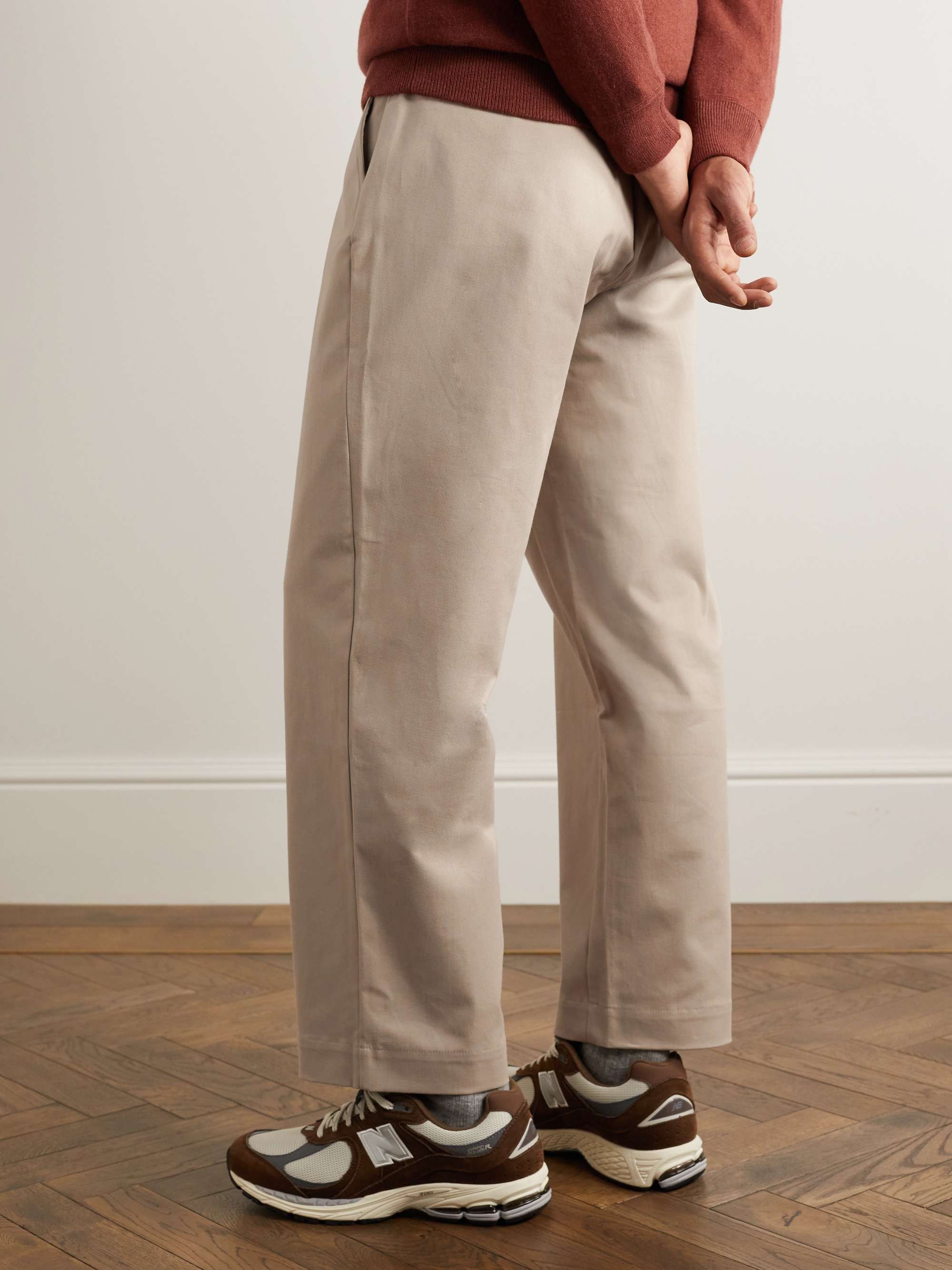 GHIAIA CASHMERE Straight-Leg Cotton Chinos