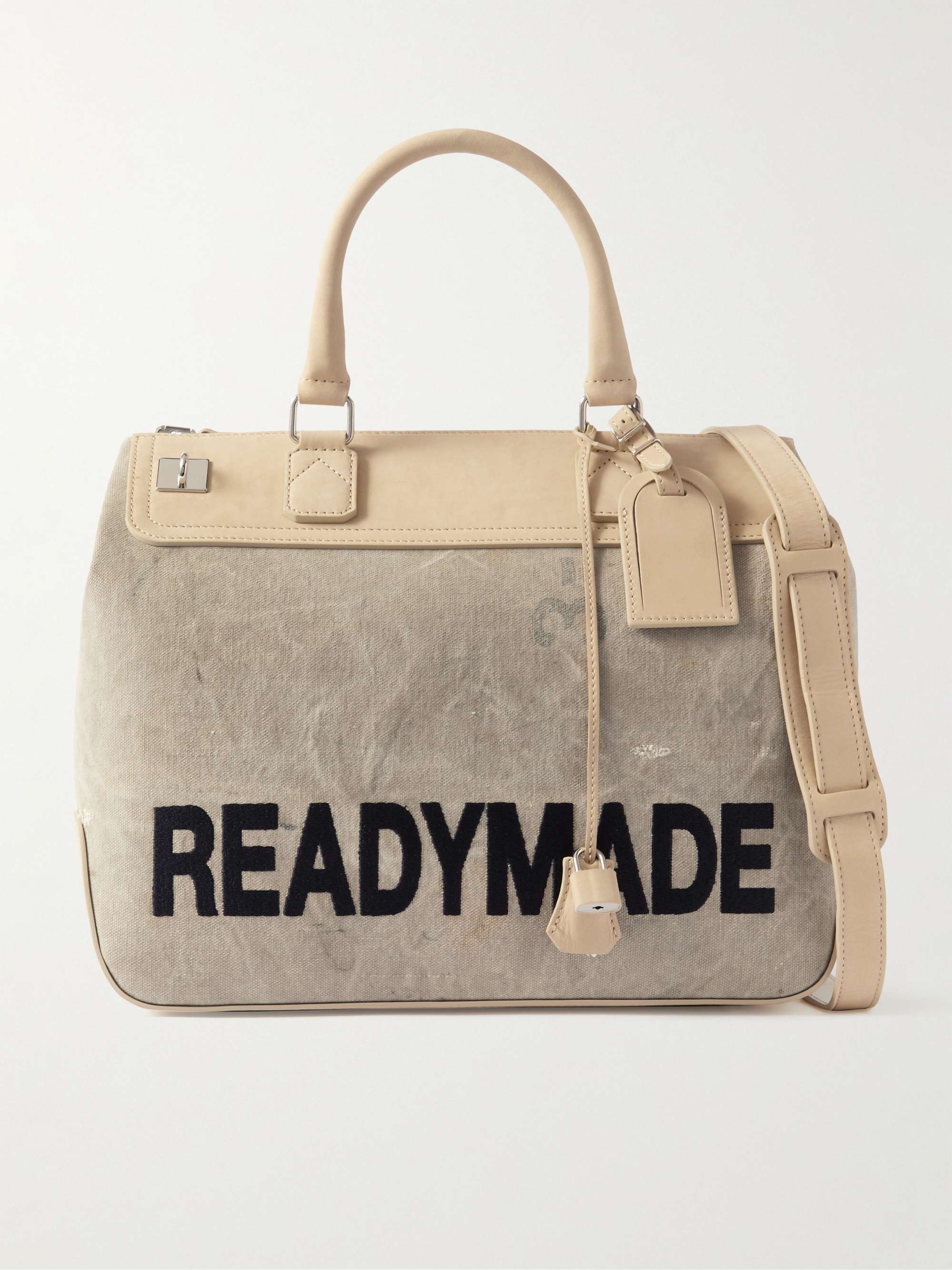 Luxurious Weekender Embroidered Grey Canvas Duffel Bag