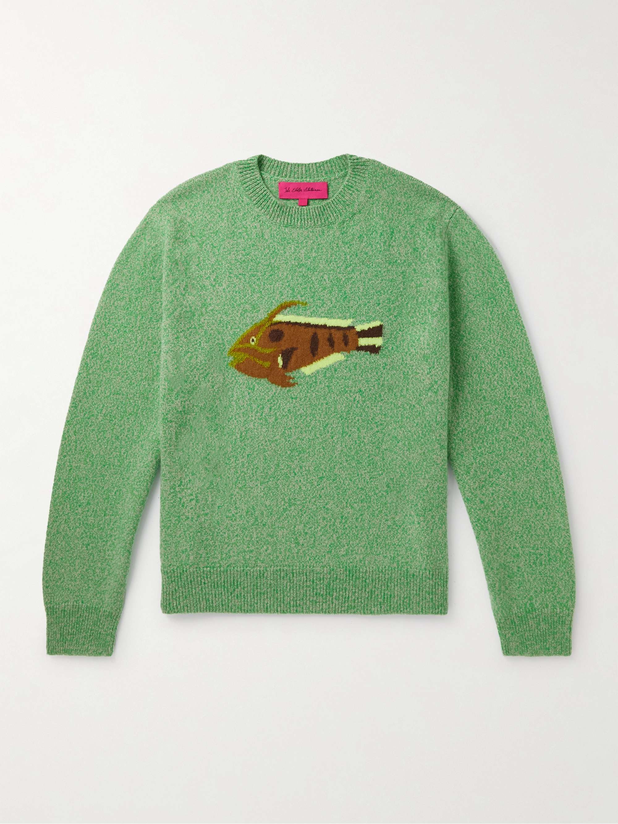 THE ELDER STATESMAN Sealife Jacquard-Knit Cashmere-Blend Sweater