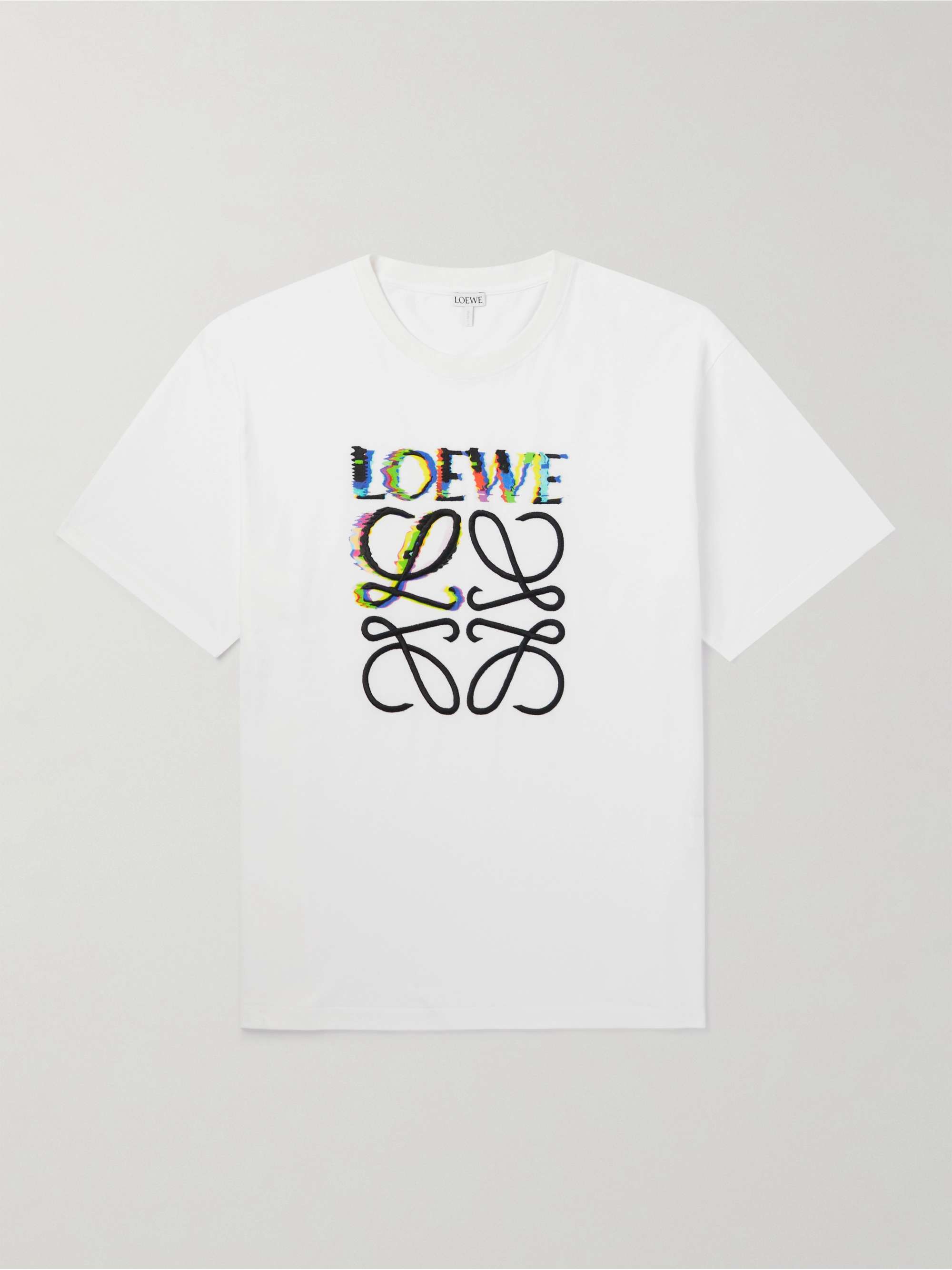 Logo Glitch-Print Cotton-Jersey T-Shirt