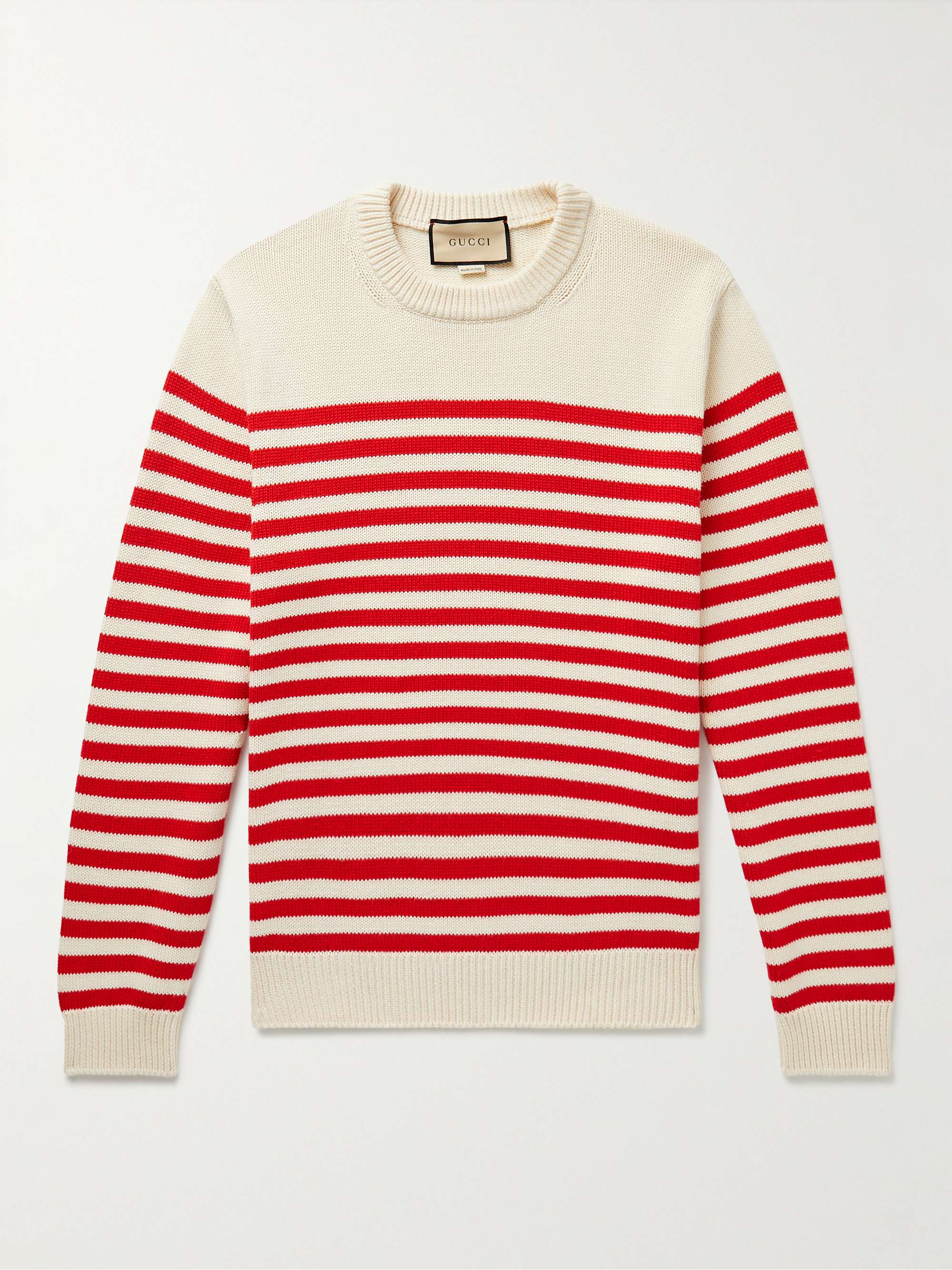 GUCCI Striped Cotton and Wool-Blend Sweater for Men | MR PORTER