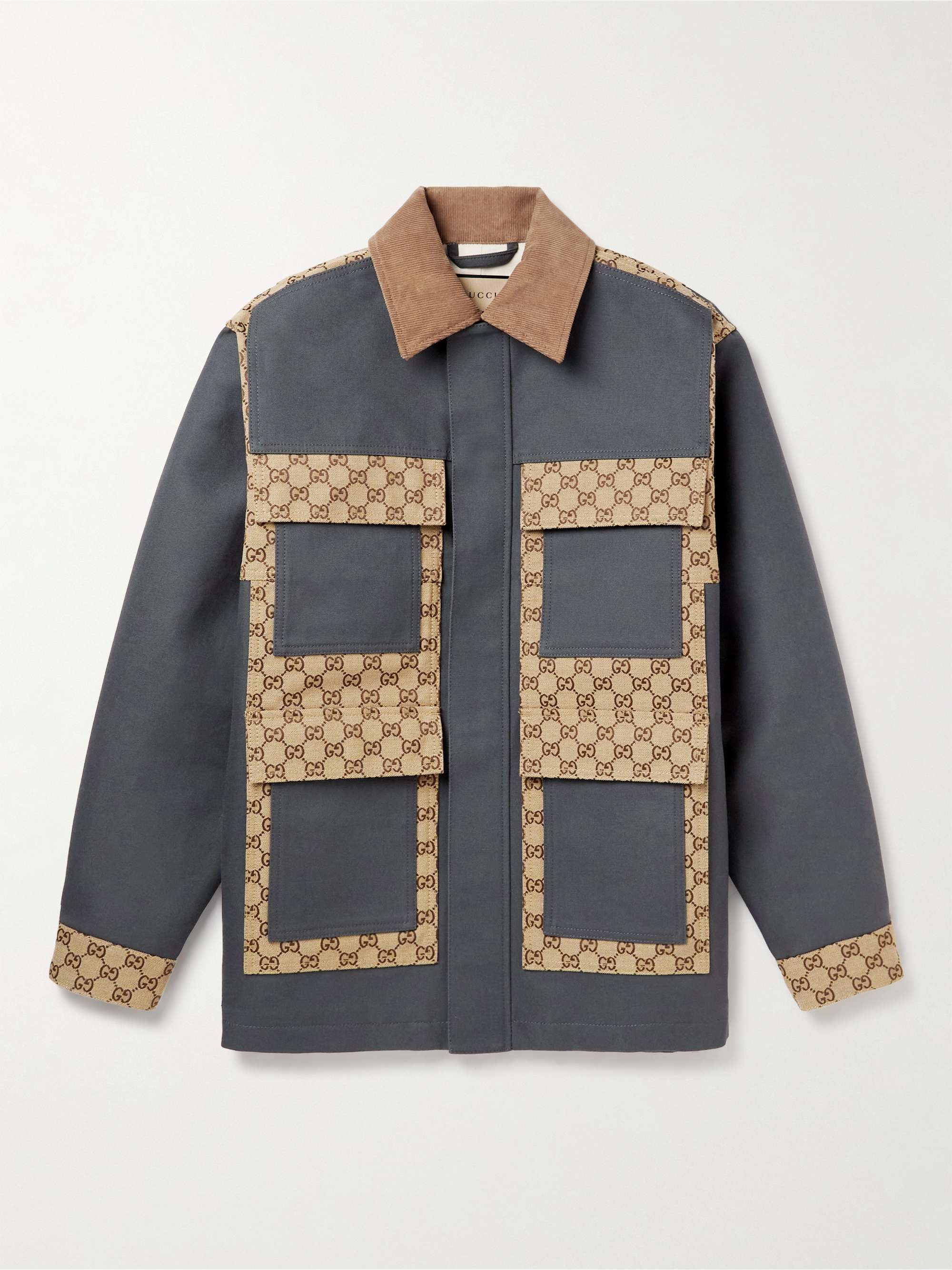 GUCCI Monogram-Panelled Denim Gilet for Men