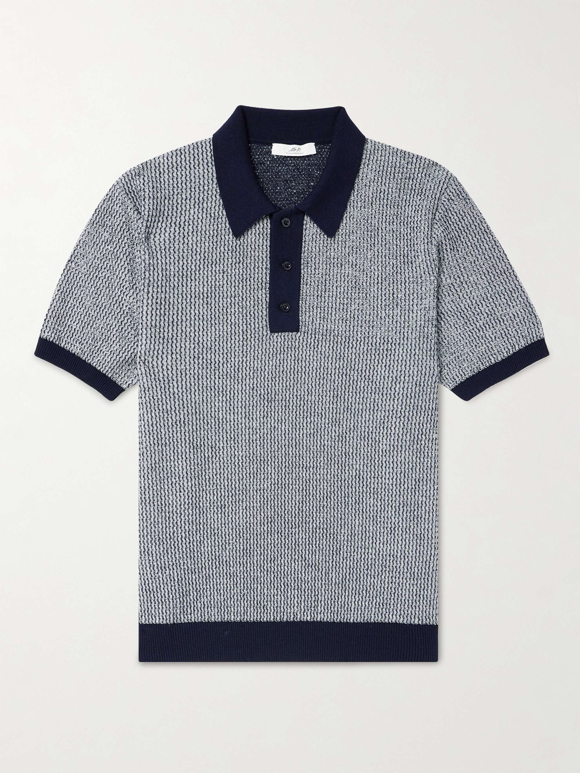 MR P. Open-Knit Merino Wool-Jacquard Polo Shirt for Men | MR PORTER