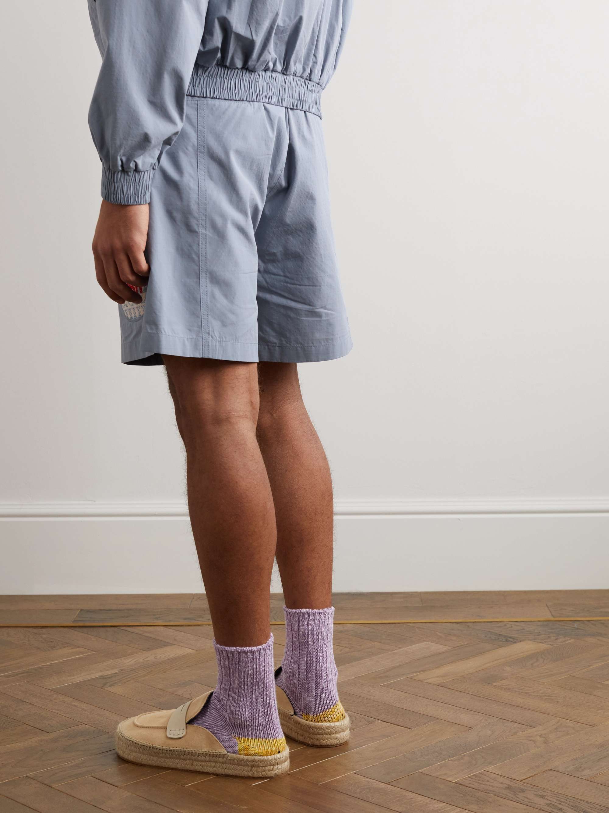 ADISH Sur Straight-Leg Logo-Appliquéd Ripstop Shorts