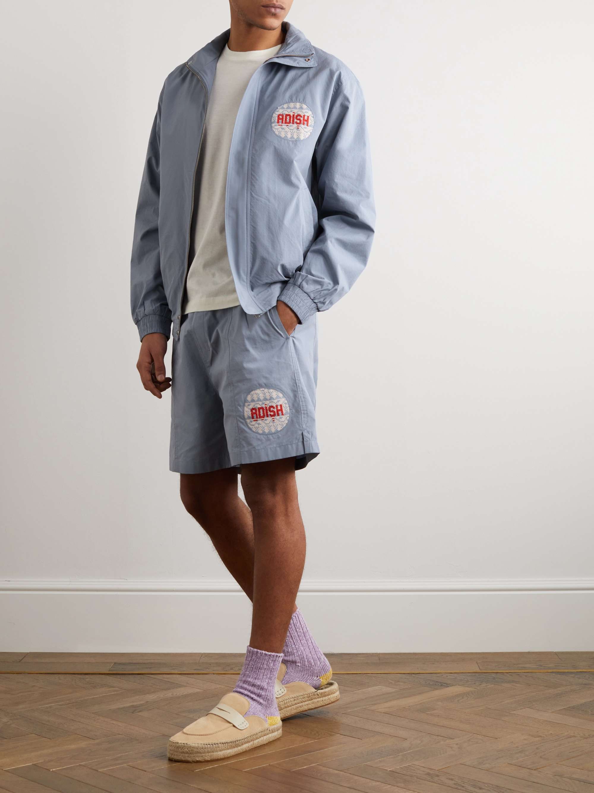 ADISH Sur Straight-Leg Logo-Appliquéd Ripstop Shorts