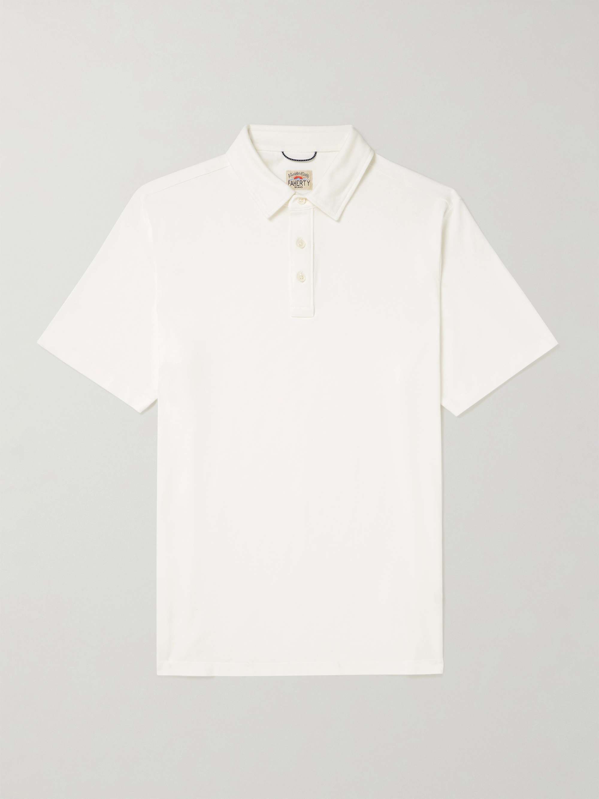 FAHERTY ストレッチコットン&モダール混ジャージー ポロシャツ