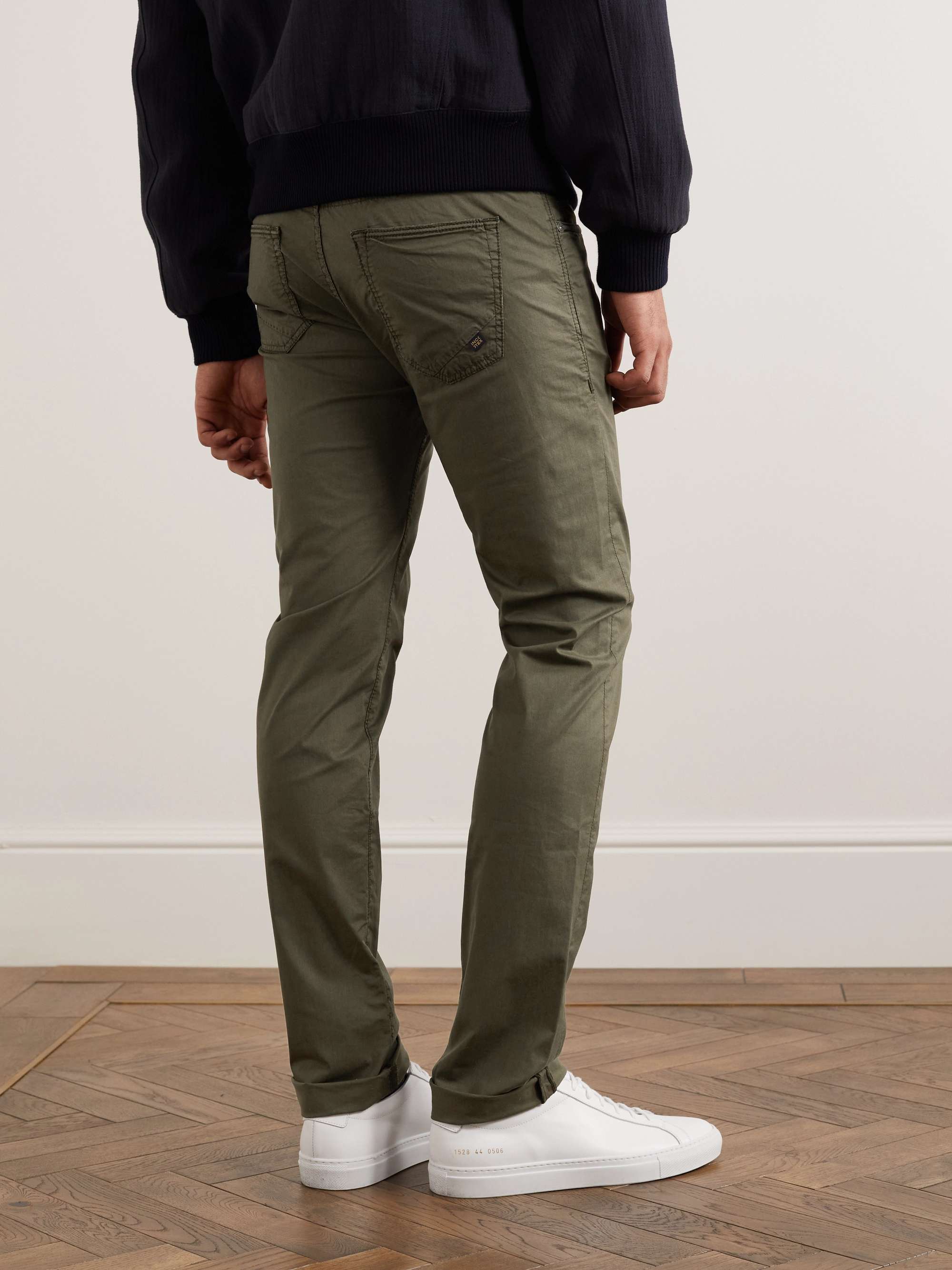 SLOWEAR Straight-Leg Stretch Lyocell and Cotton-Blend Poplin Trousers