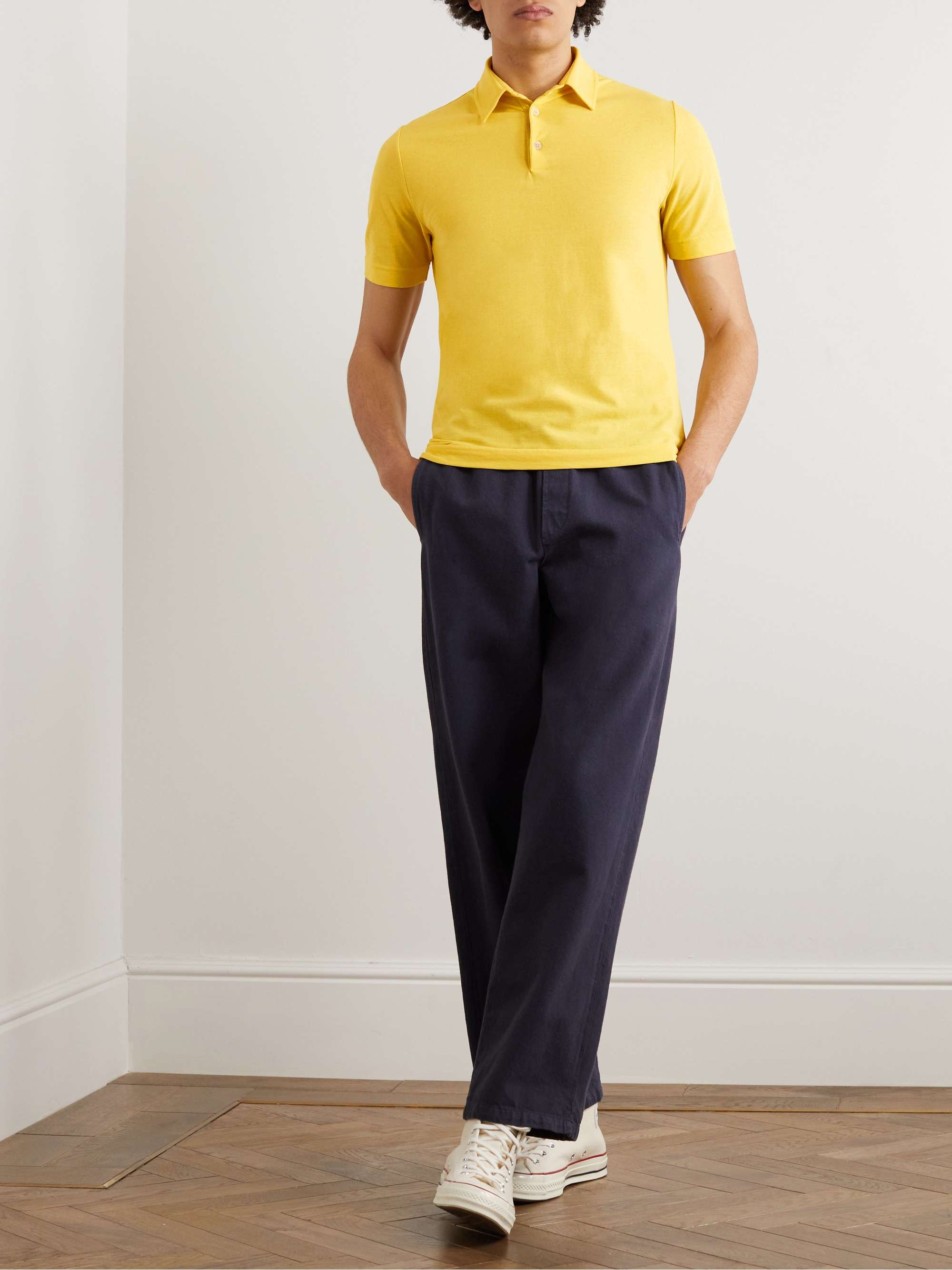 SLOWEAR Cotton-Jersey Polo Shirt