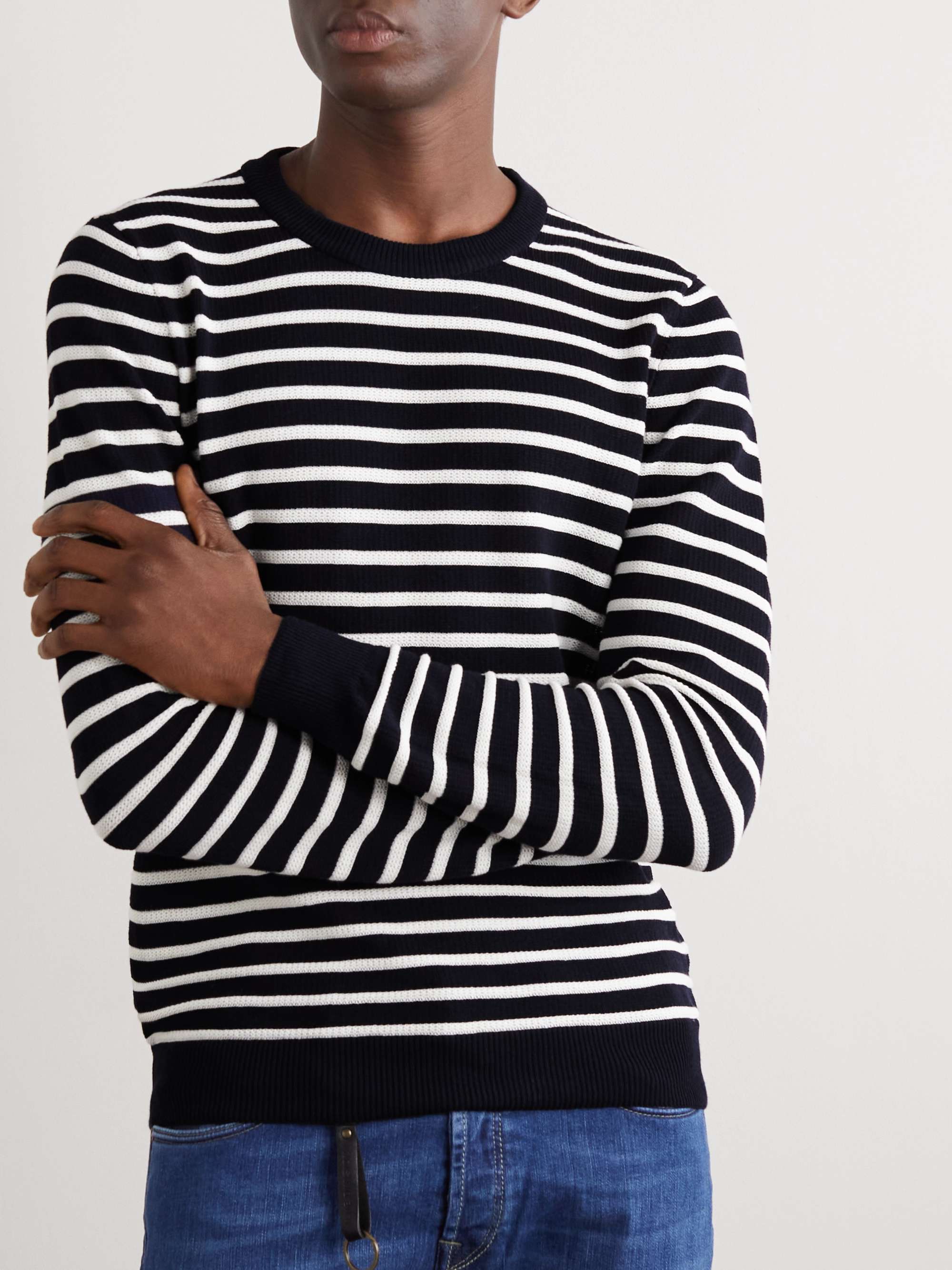 SLOWEAR Striped Knitted Cotton Sweater