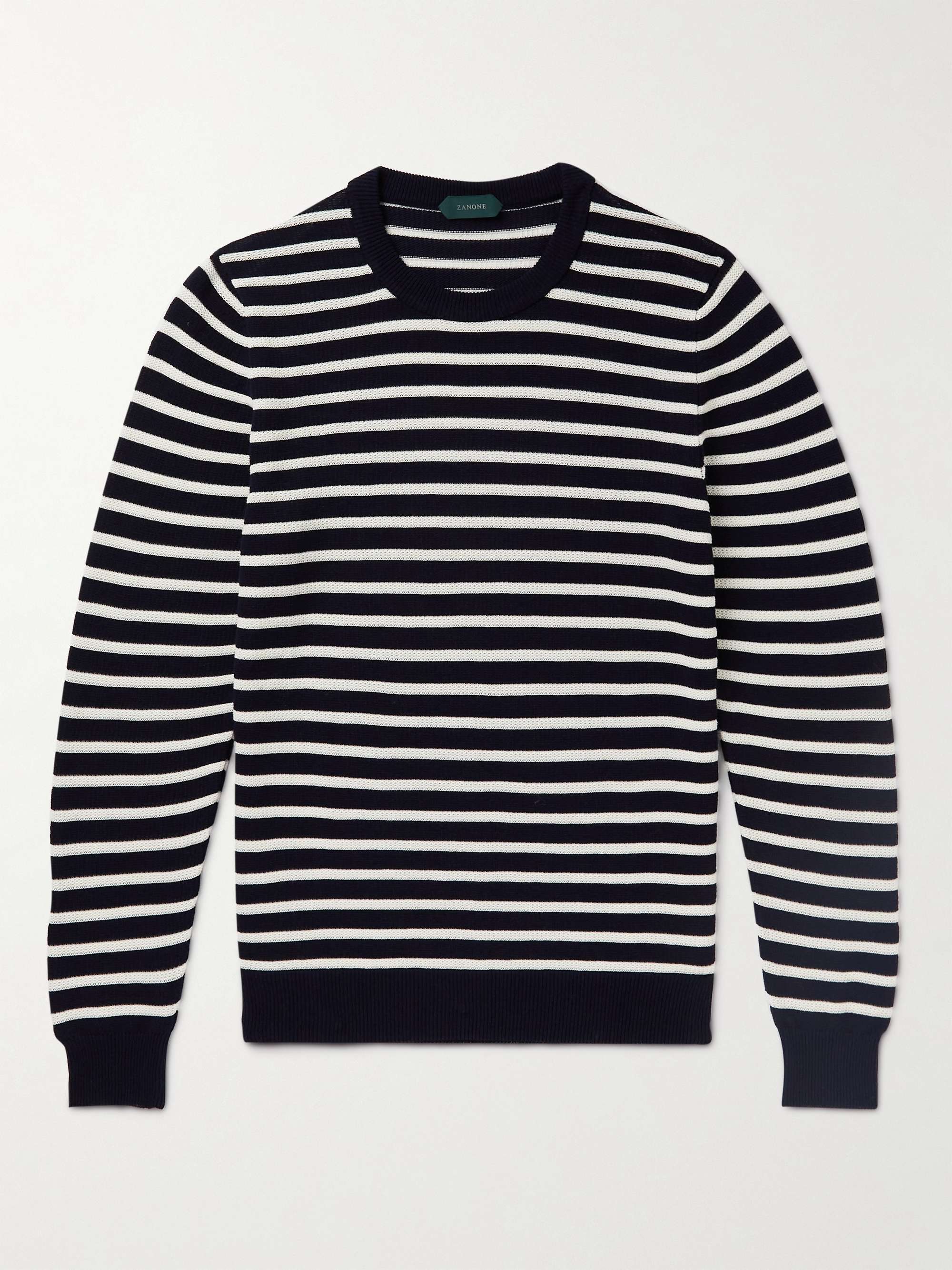SLOWEAR Striped Knitted Cotton Sweater