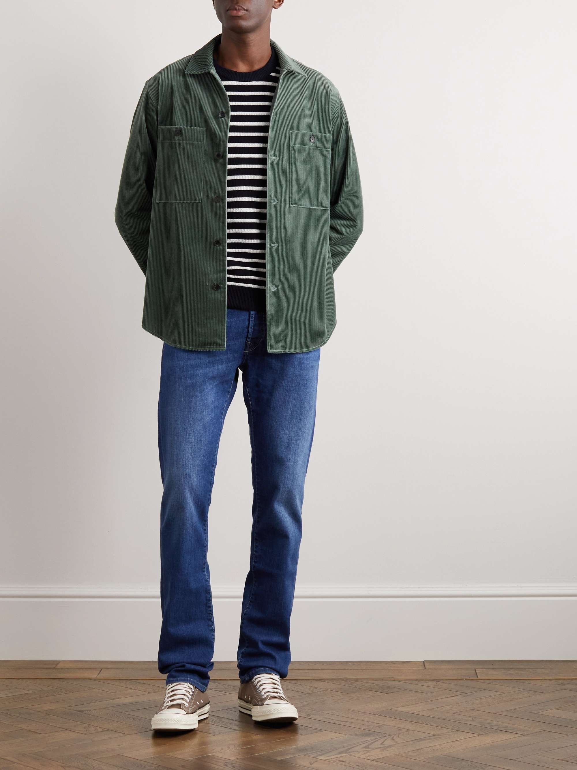 SLOWEAR Striped Knitted Cotton Sweater