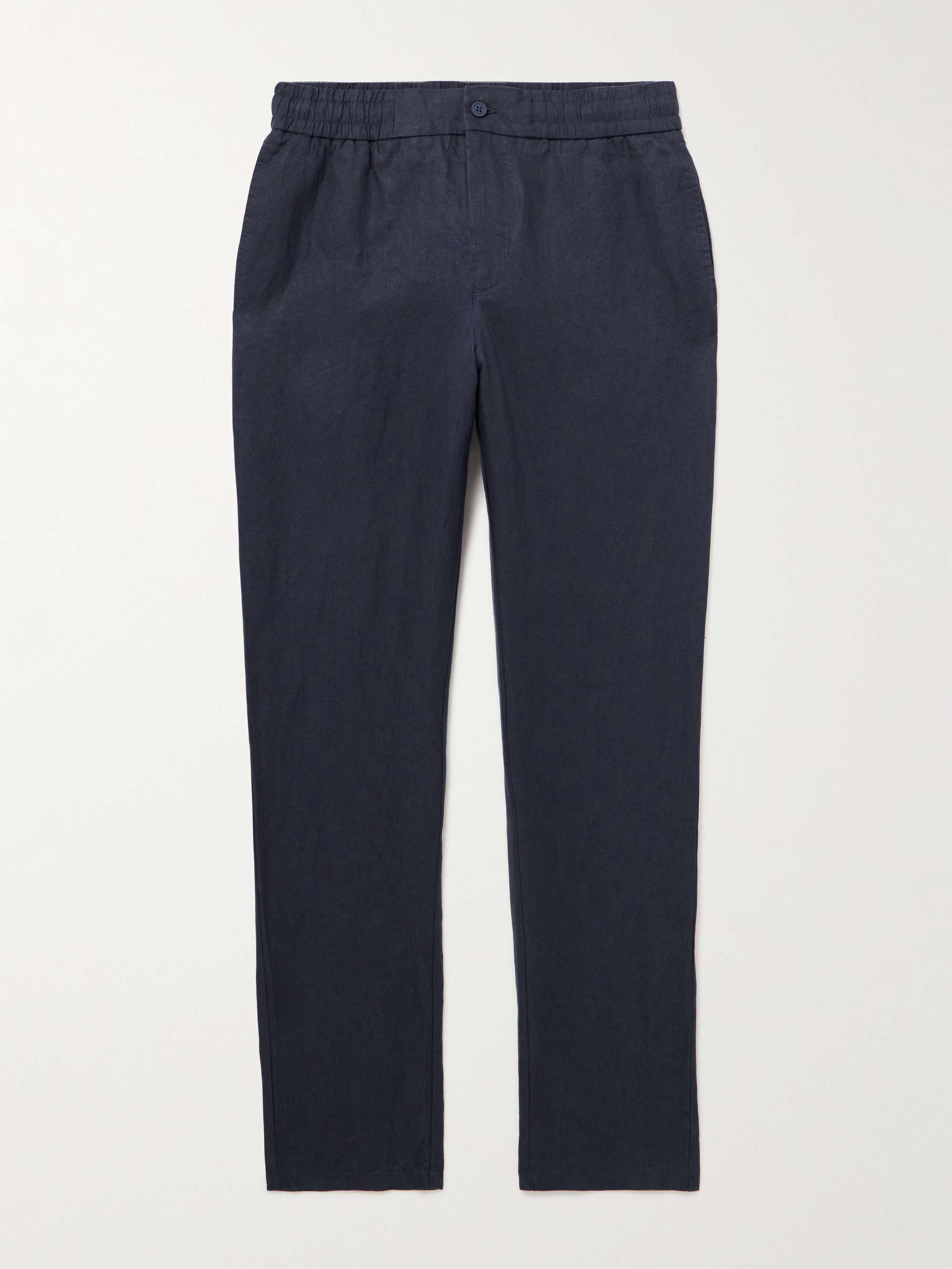 Cornell Slim-Fit Straight-Leg Washed Linen Trousers