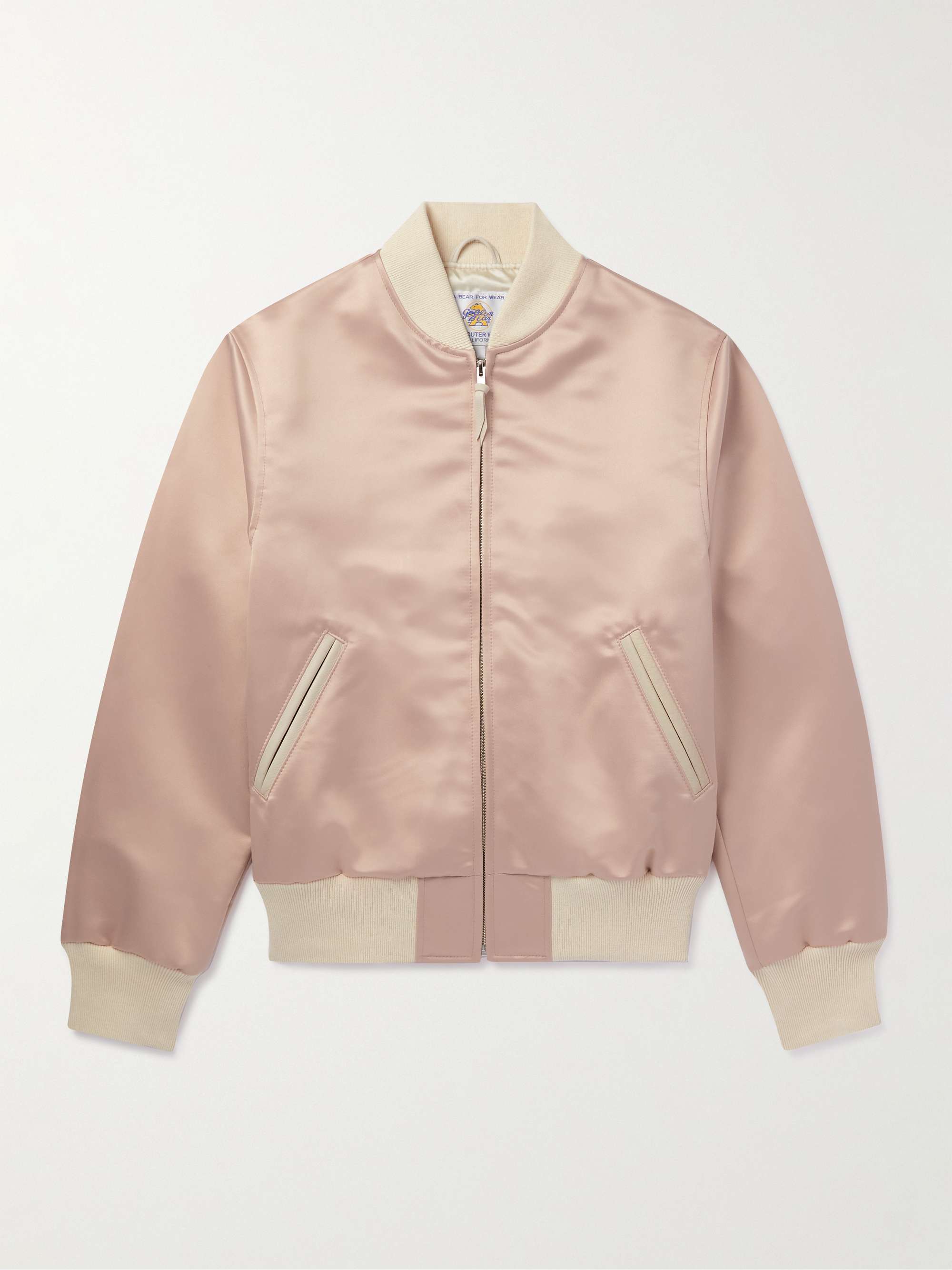 GOLDEN BEAR Sukajan Leather-Trimmed Satin Bomber for Men | MR PORTER