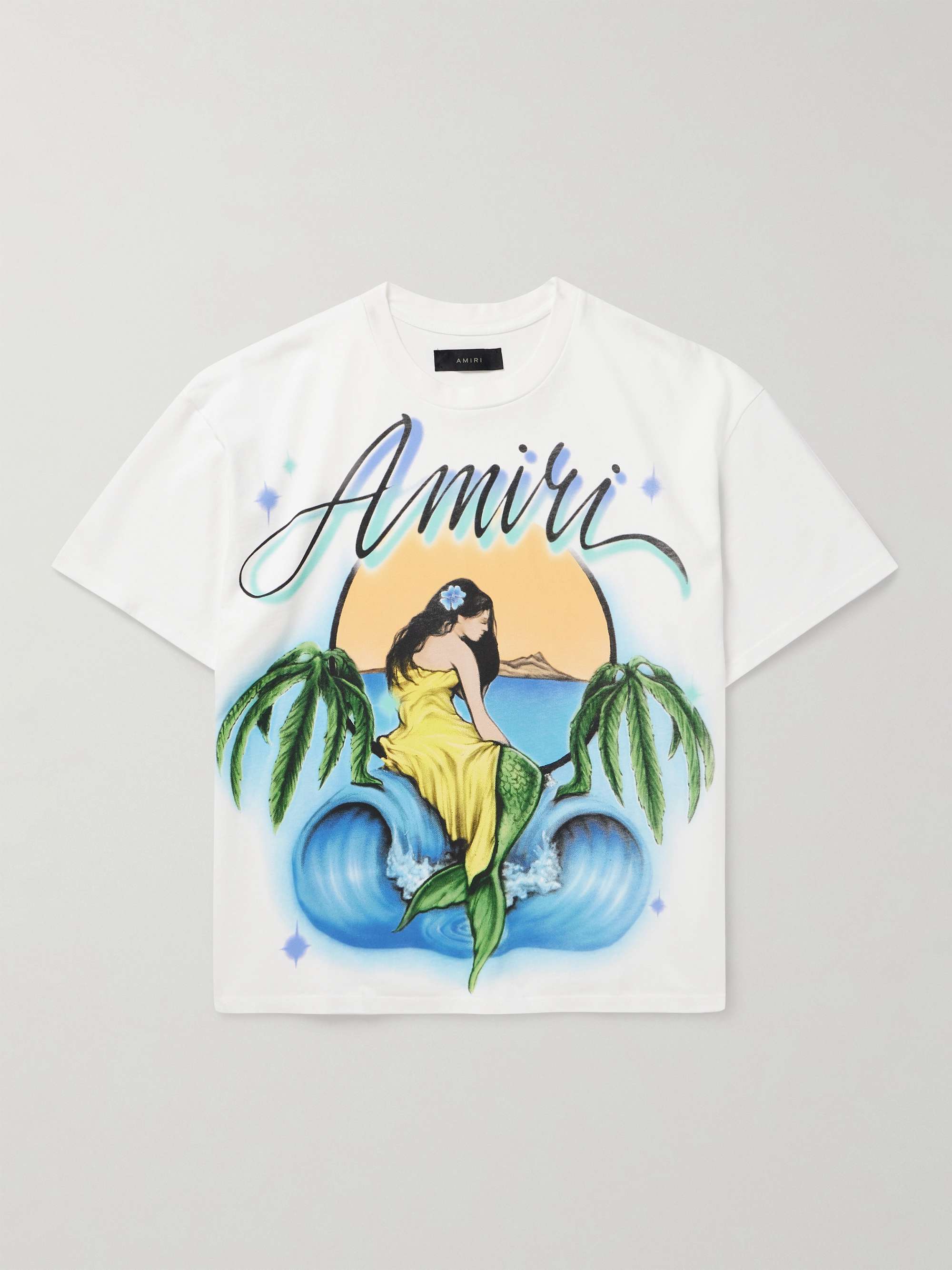 Luxury men's T-shirt - White Amiri T-shirt with graphic print