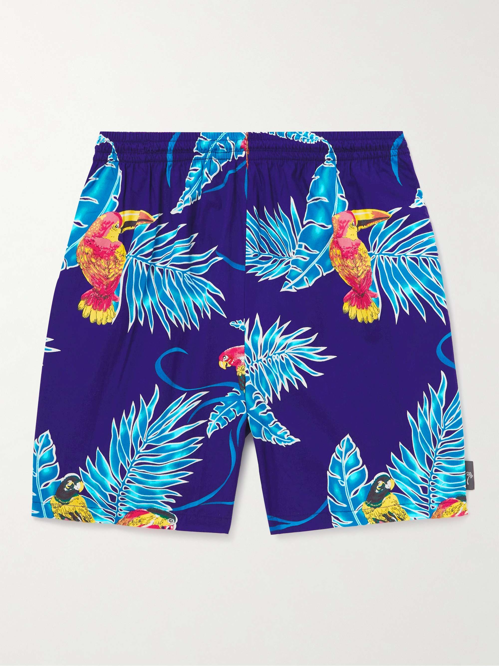 Tropical Birds Printed Cotton-Blend Shorts