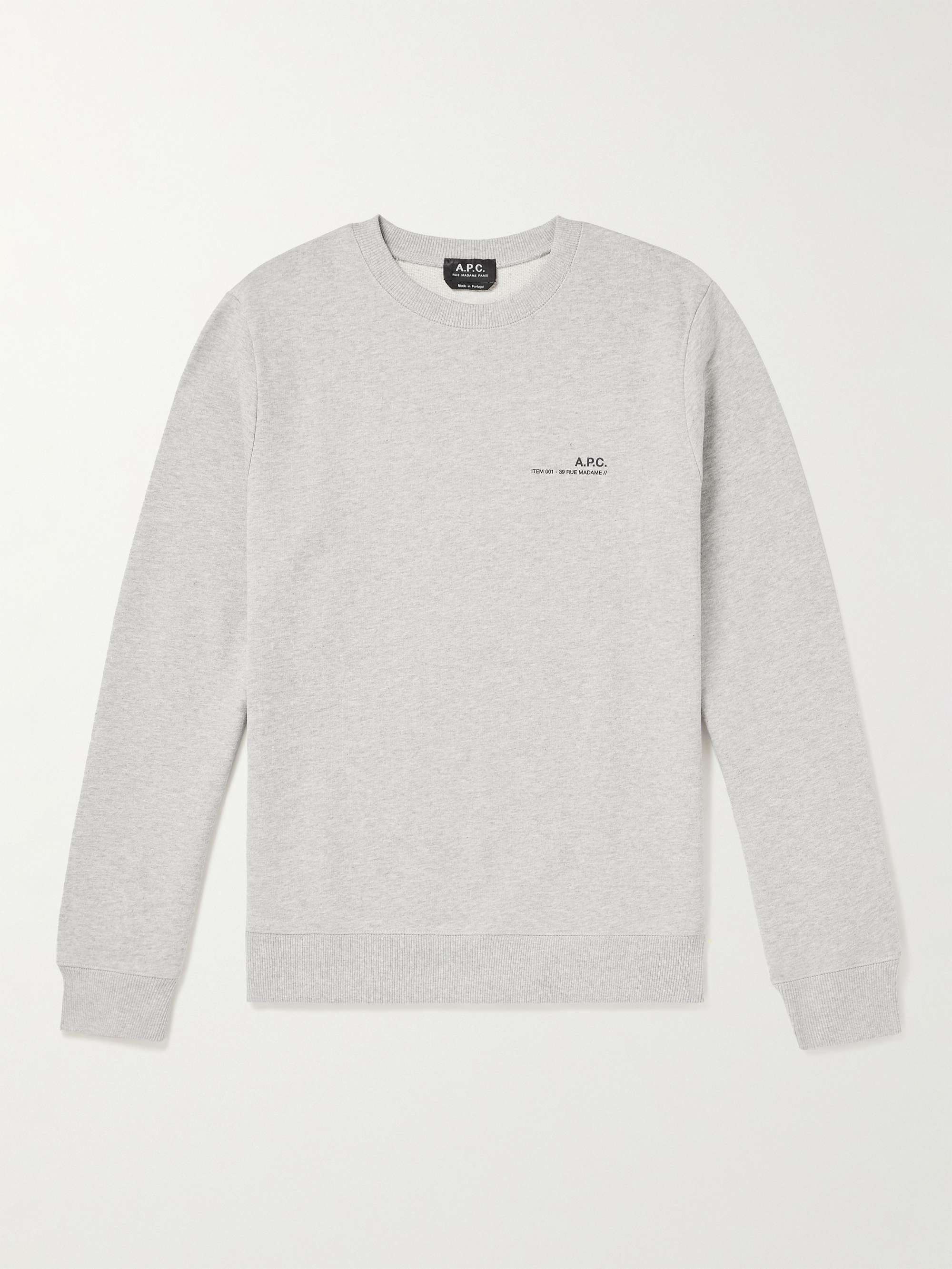Løs morder ekskrementer A.P.C. Item Logo-Print Cotton-Jersey Sweatshirt for Men | MR PORTER