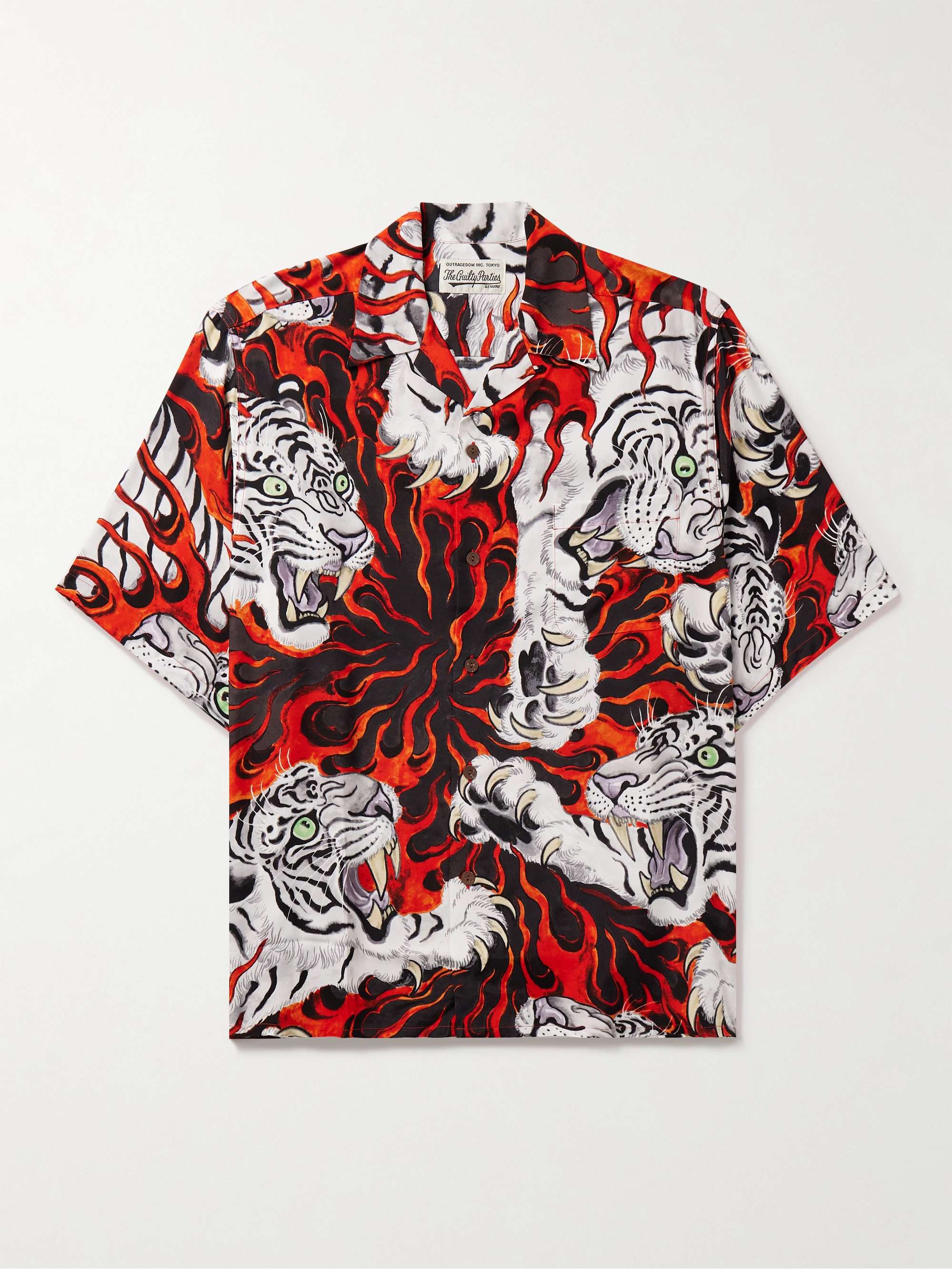 + Tim Lehi Camp-Collar Printed Woven Shirt