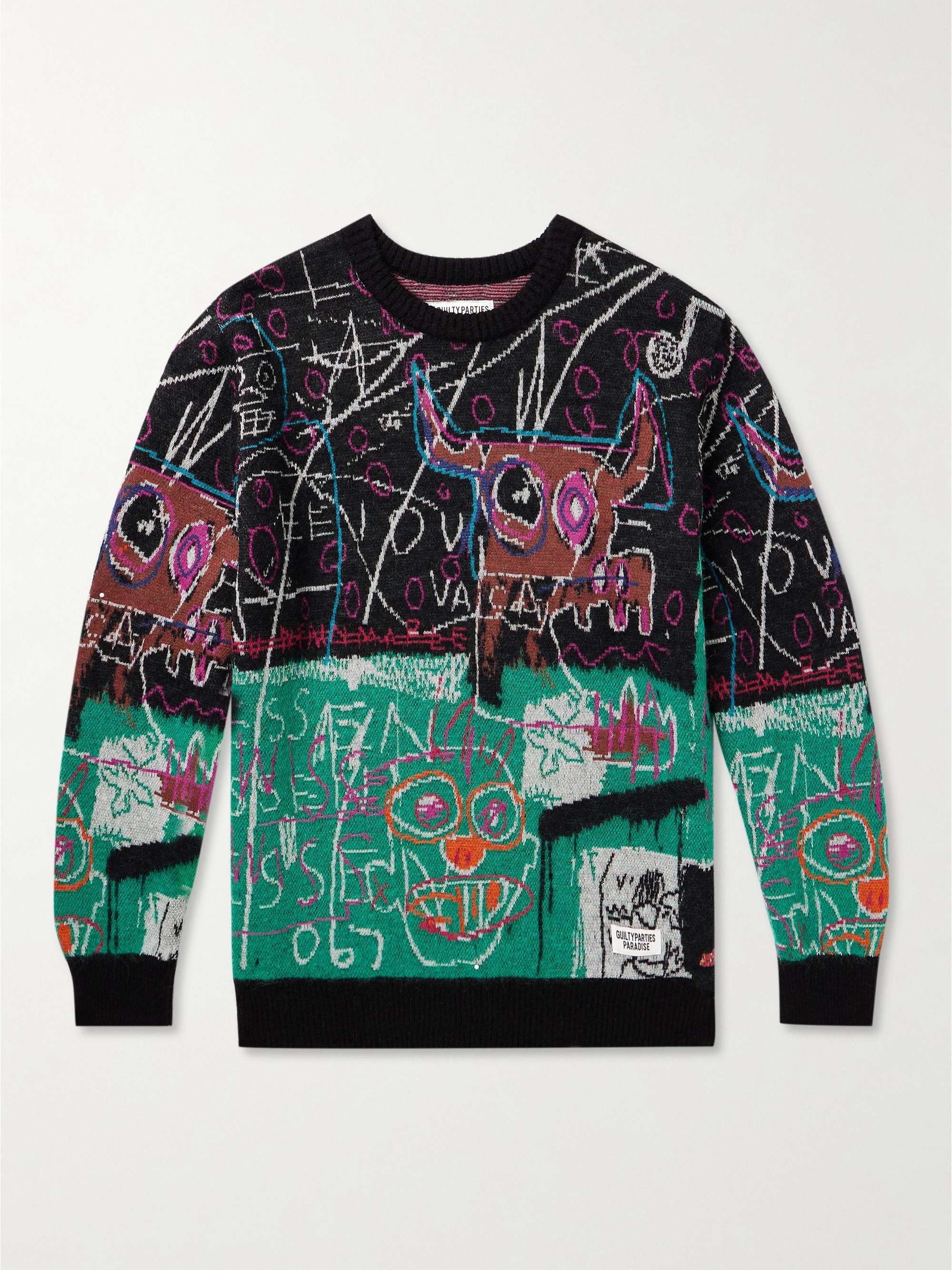 WACKO MARIA + Jean-Michel Basquiat Cotton-Blend Jacquard Sweater