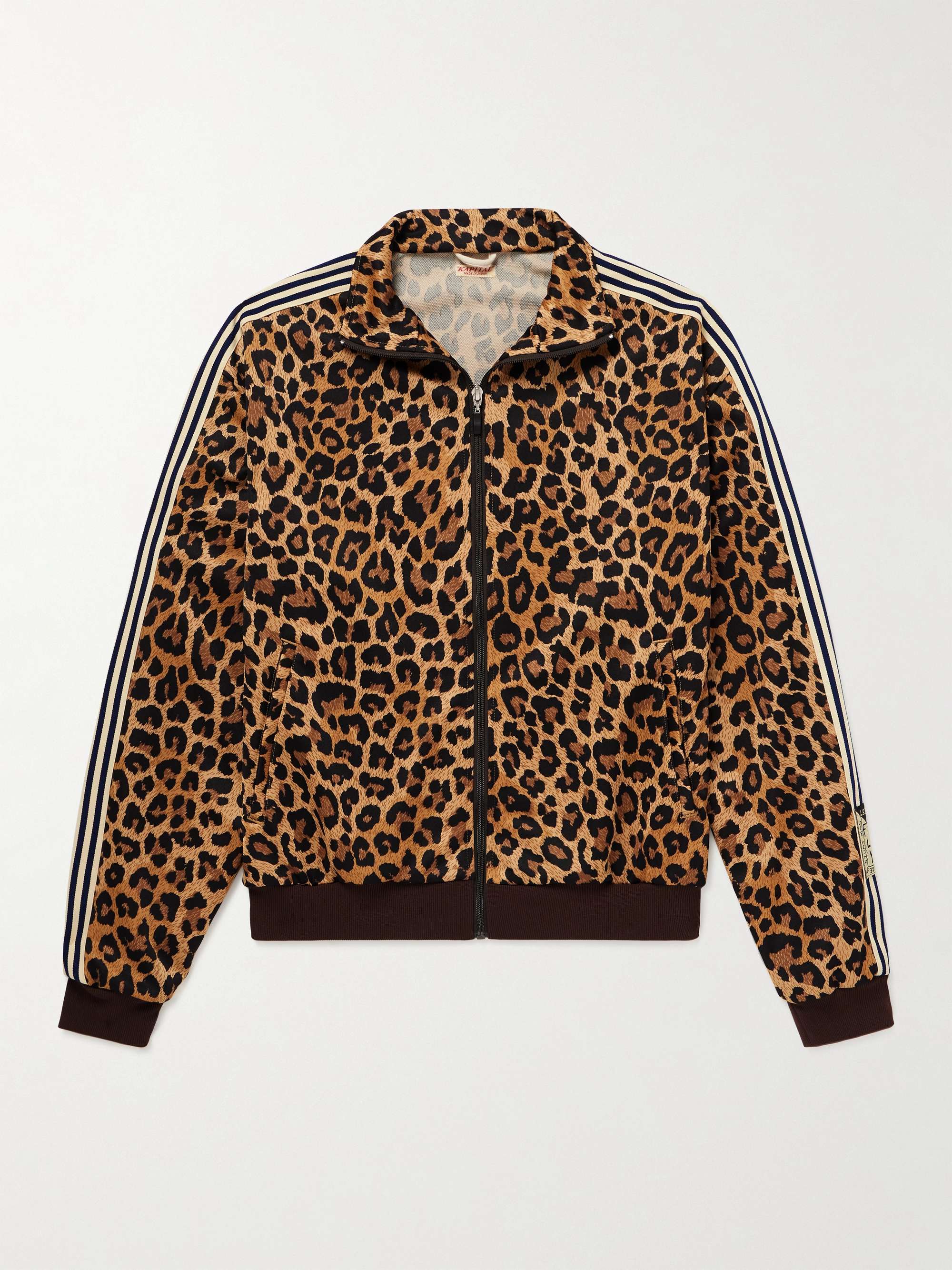 KAPITAL Leopard-Print Tech-Jersey Track Jacket for Men | MR