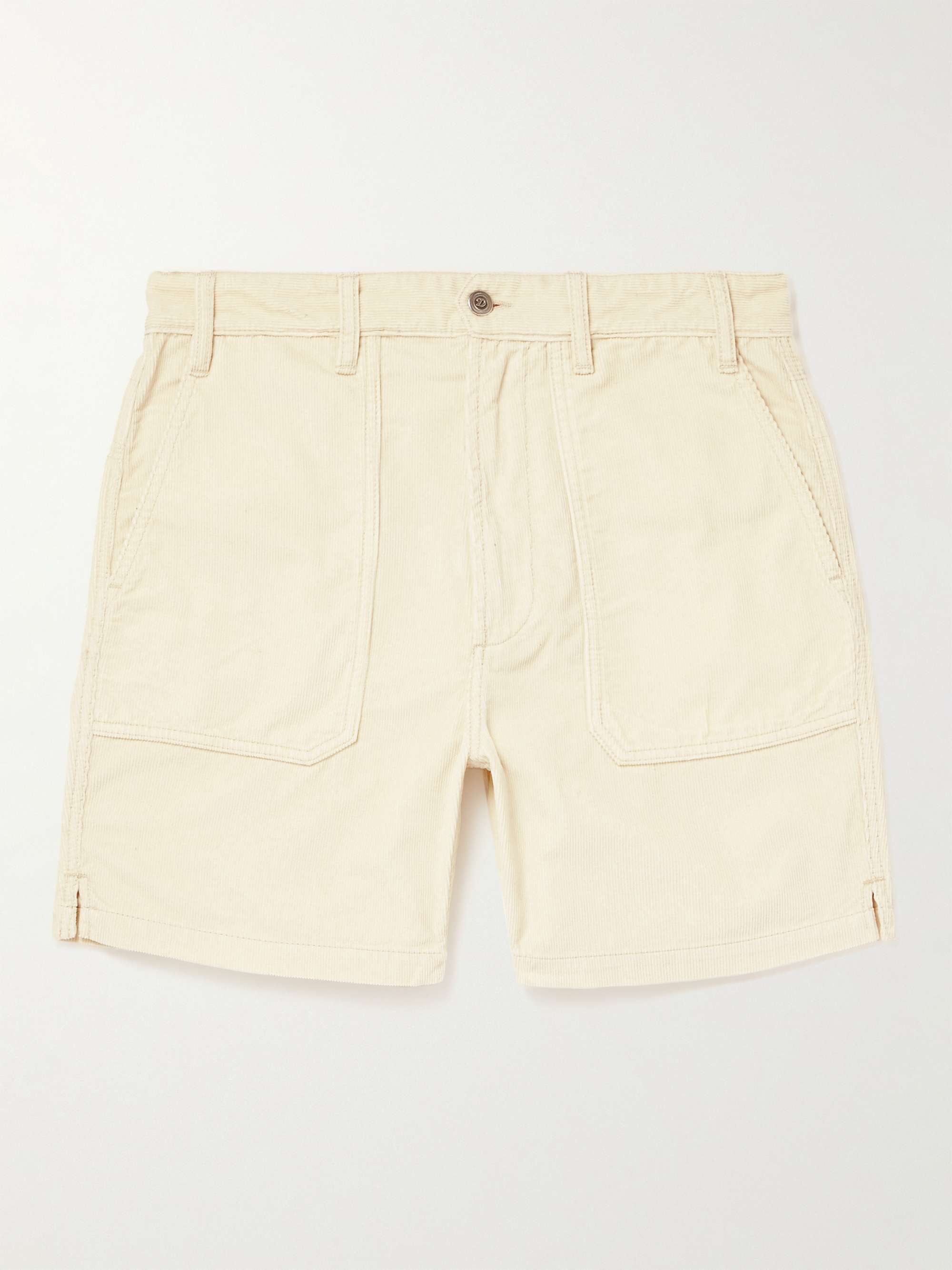 Slim-Fit Straight-Leg Fatigue Cotton-Corduroy Shorts