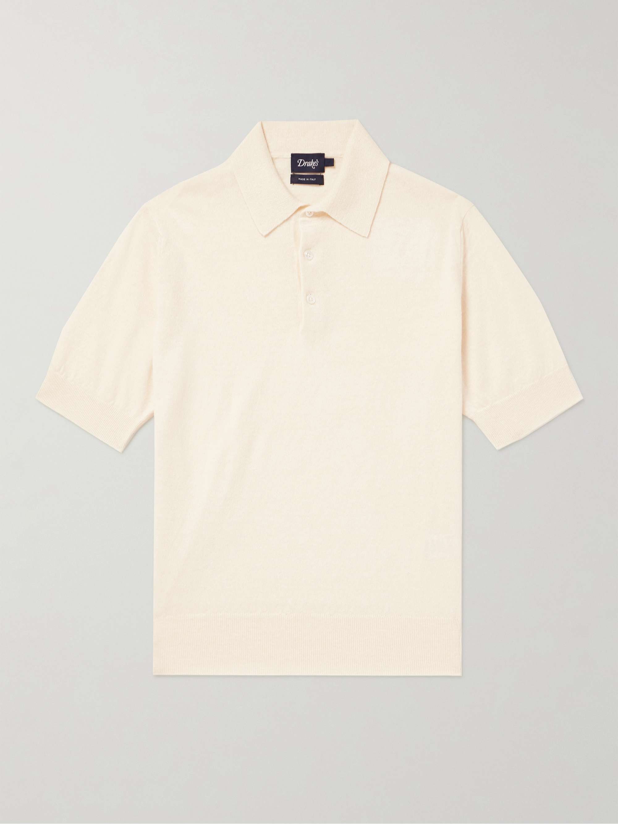 DRAKE'S Linen and Cotton-Blend Polo Shirt