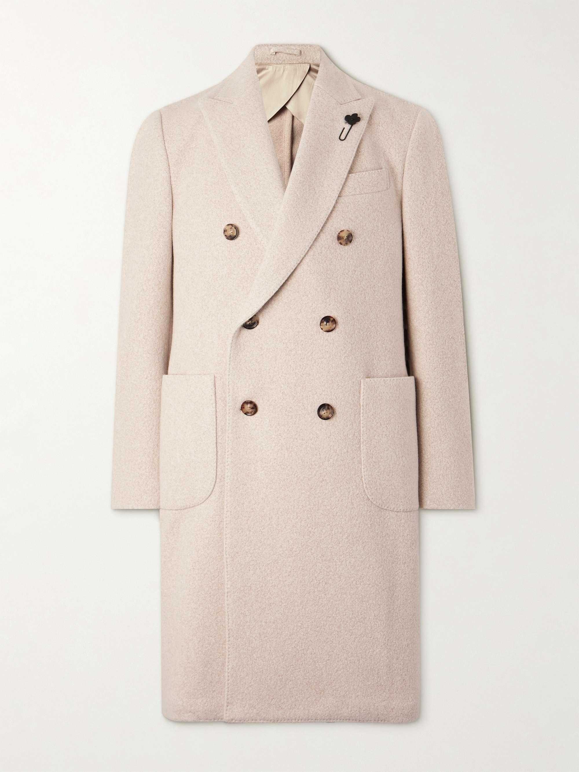 Wool Blend Double Breasted Tailored Coat