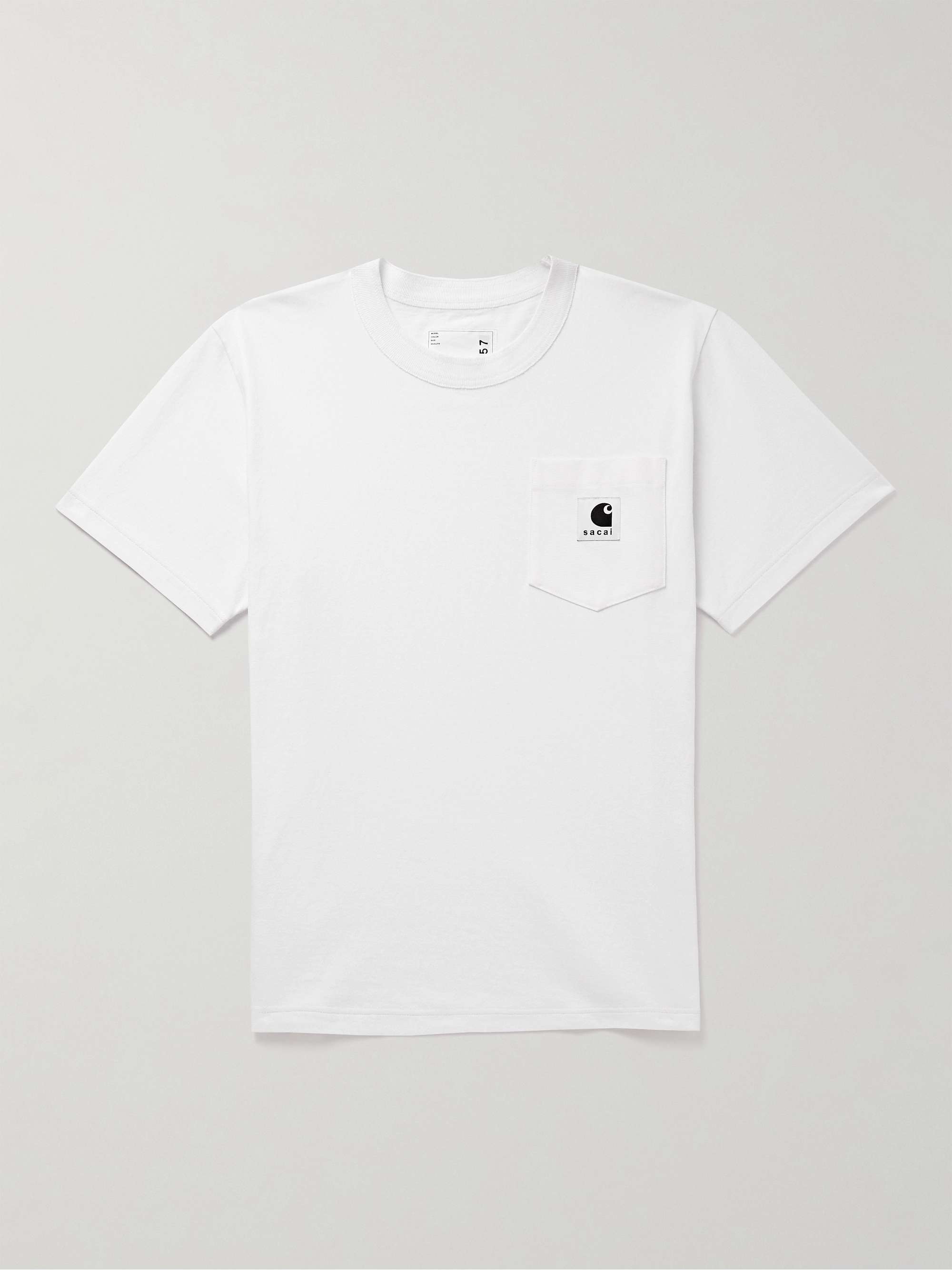 + Carhartt WIP Logo-Appliquéd Canvas-Trimmed Cotton-Jersey T-Shirt