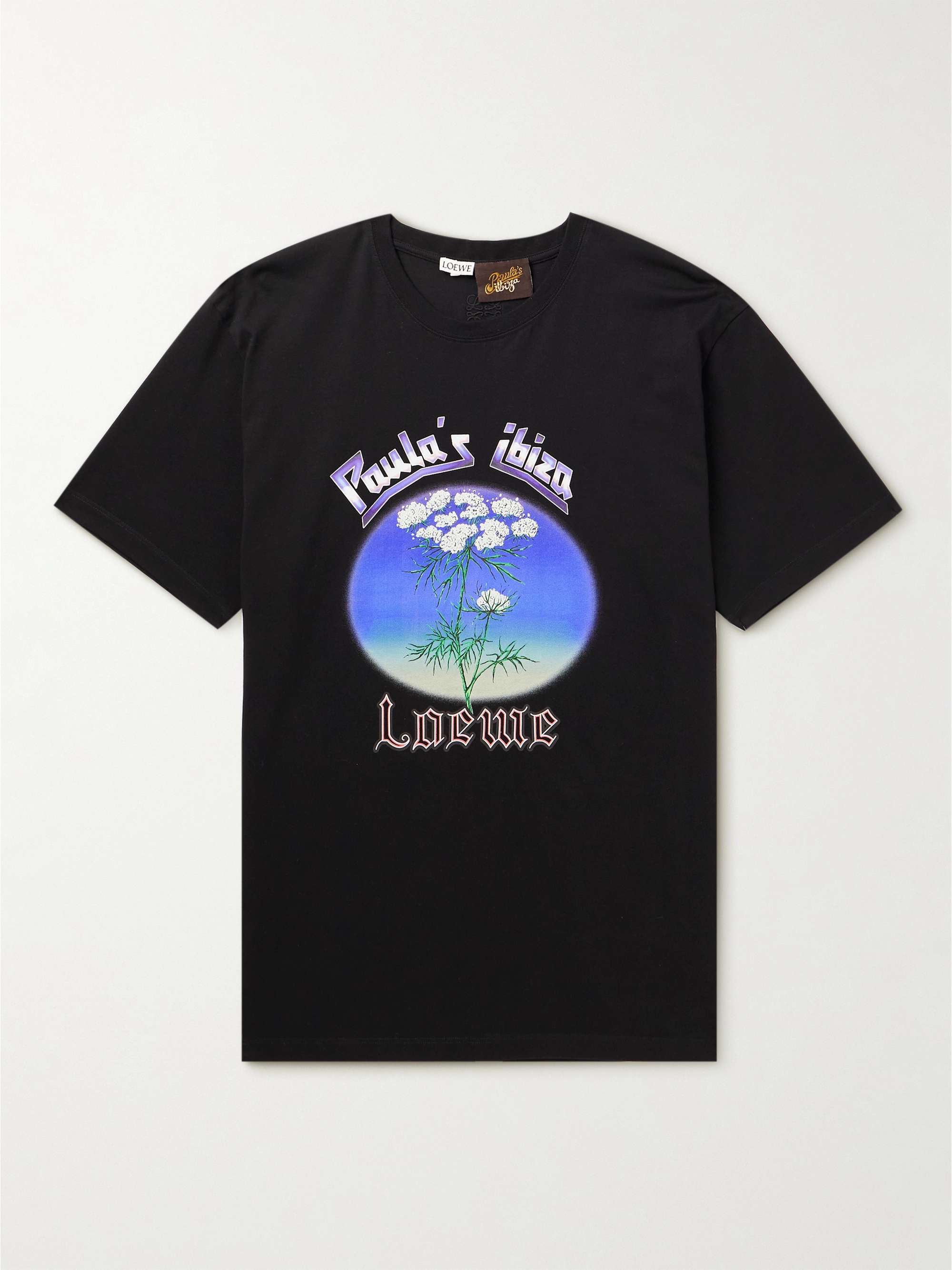 + Paula's Ibiza コットンジャージー Tシャツ ロゴプリント入り