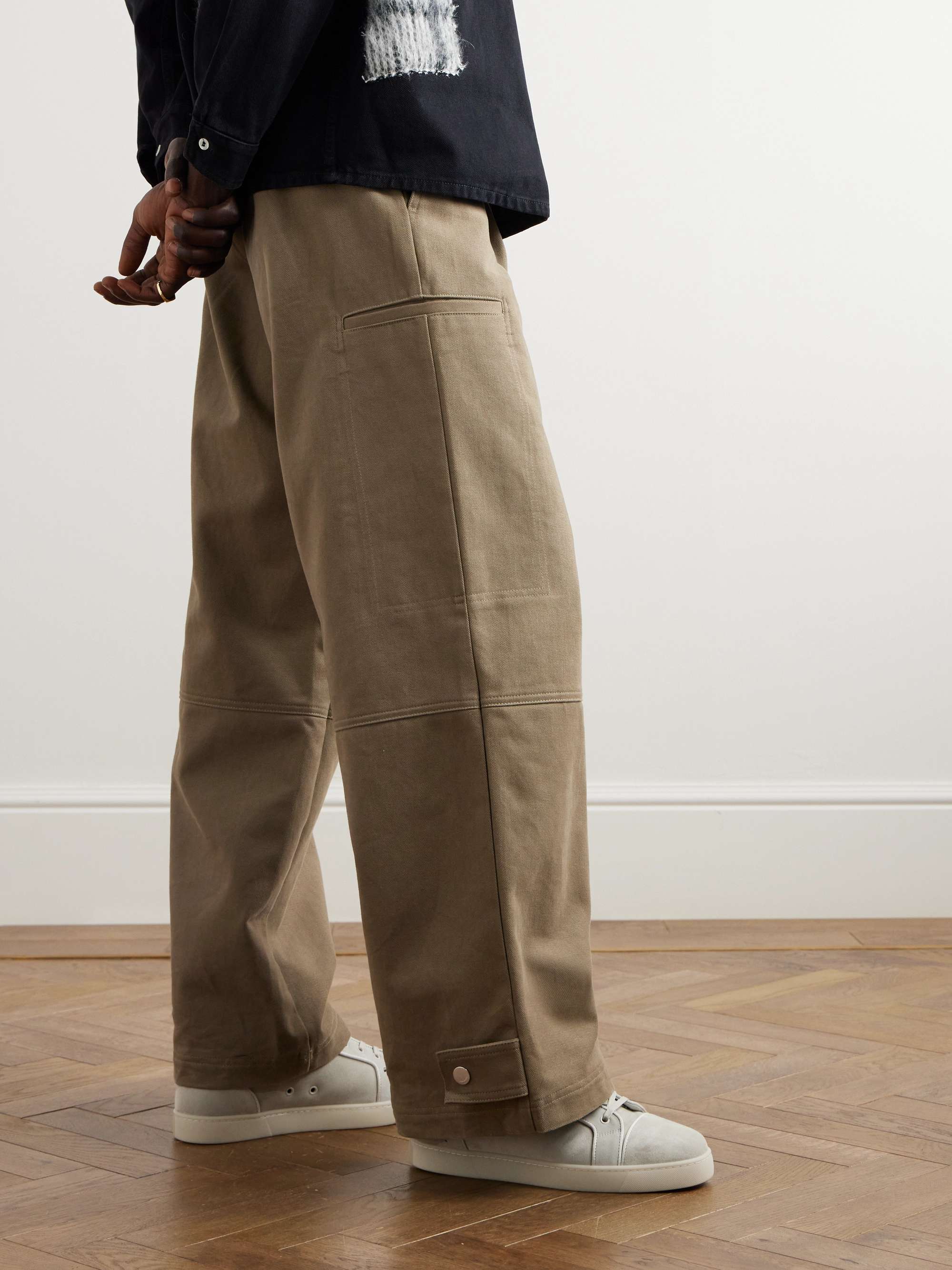 CHRISTIAN LOUBOUTIN Louis Orlato Grosgrain-Trimmed Suede High-Top Sneakers