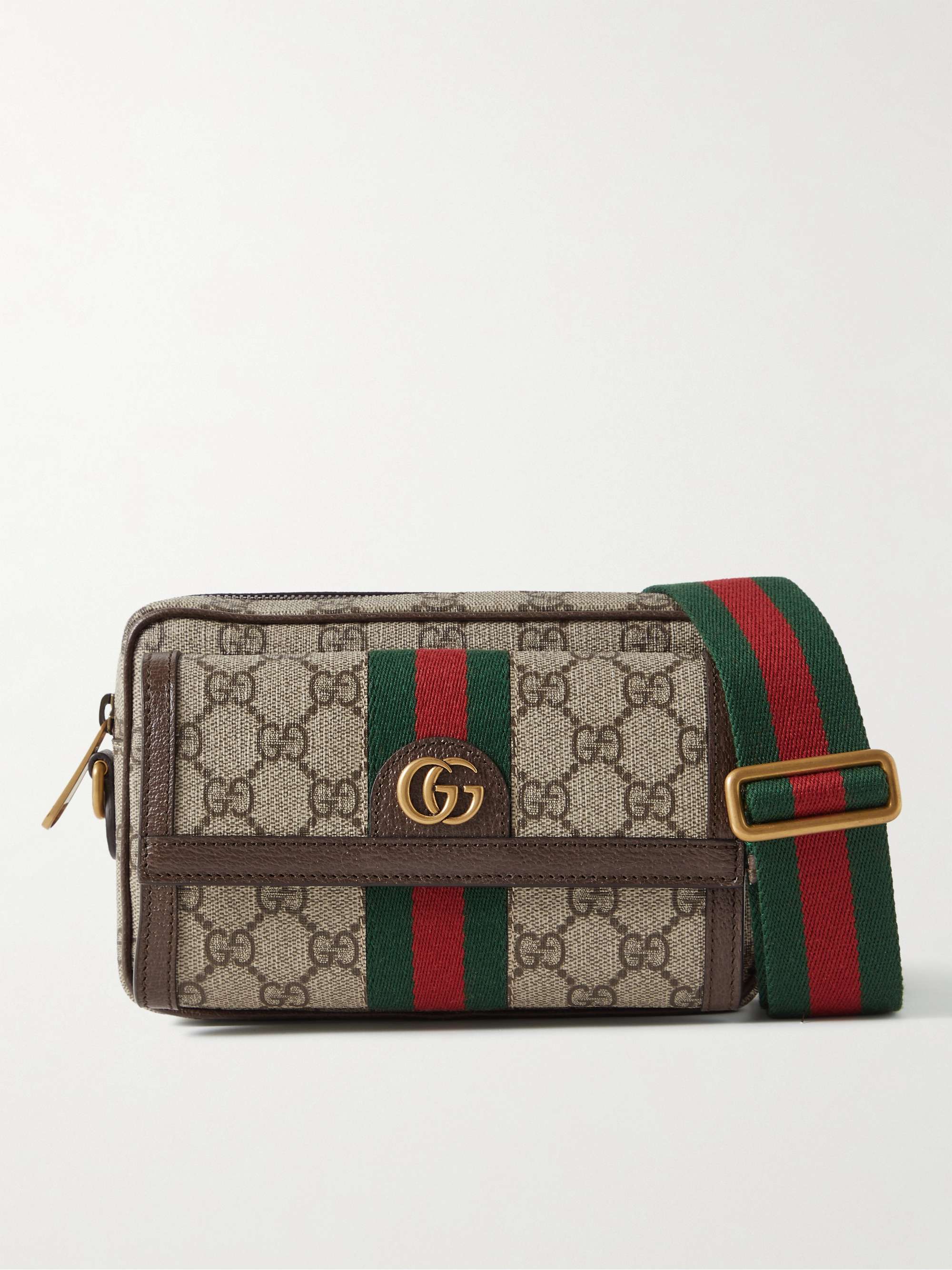 Gucci Beige & Brown Mini Ophidia Wallet & Pouch