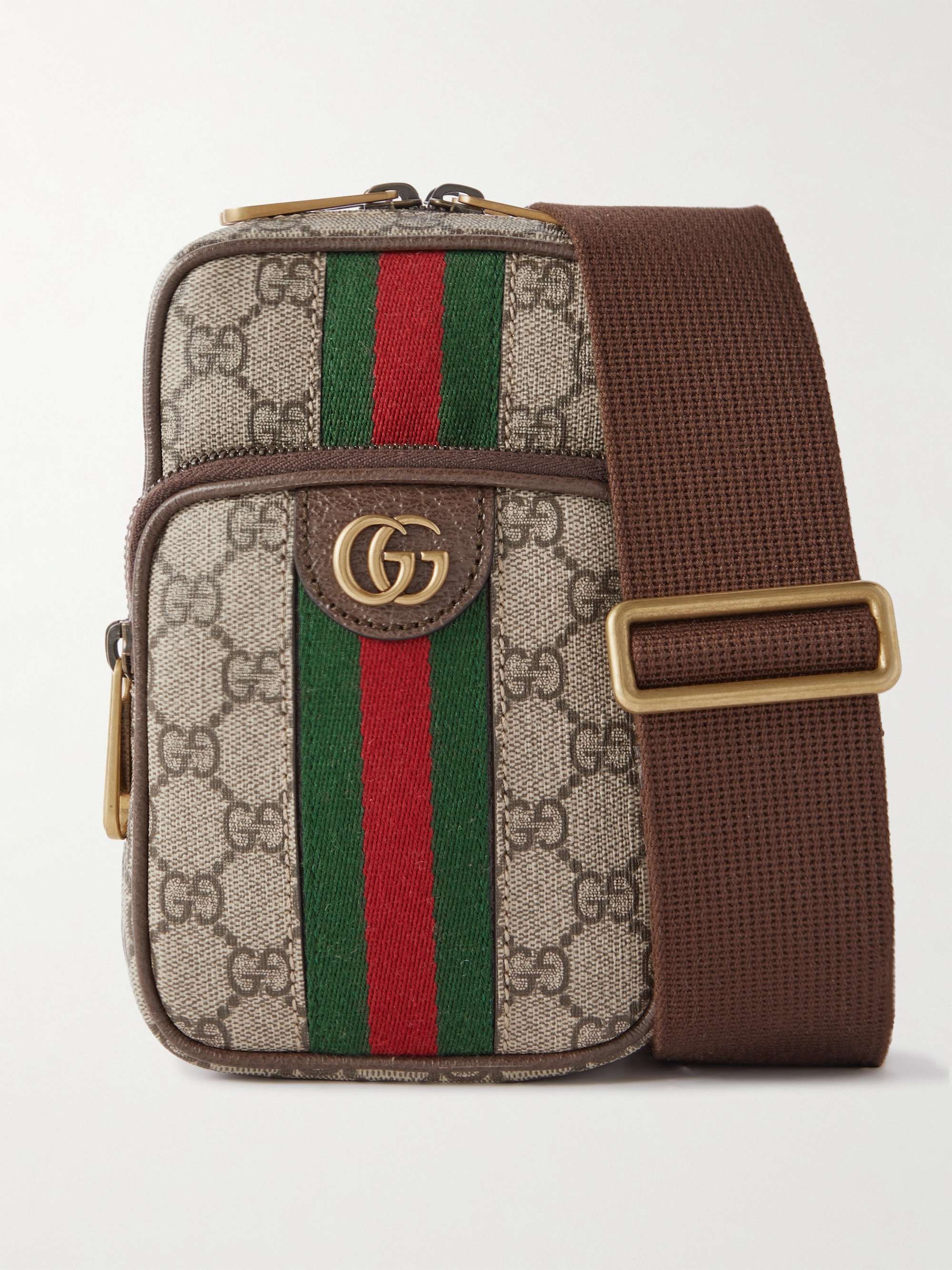 Gucci Ophidia Leather-trimmed Printed Coated-canvas Shoulder Bag