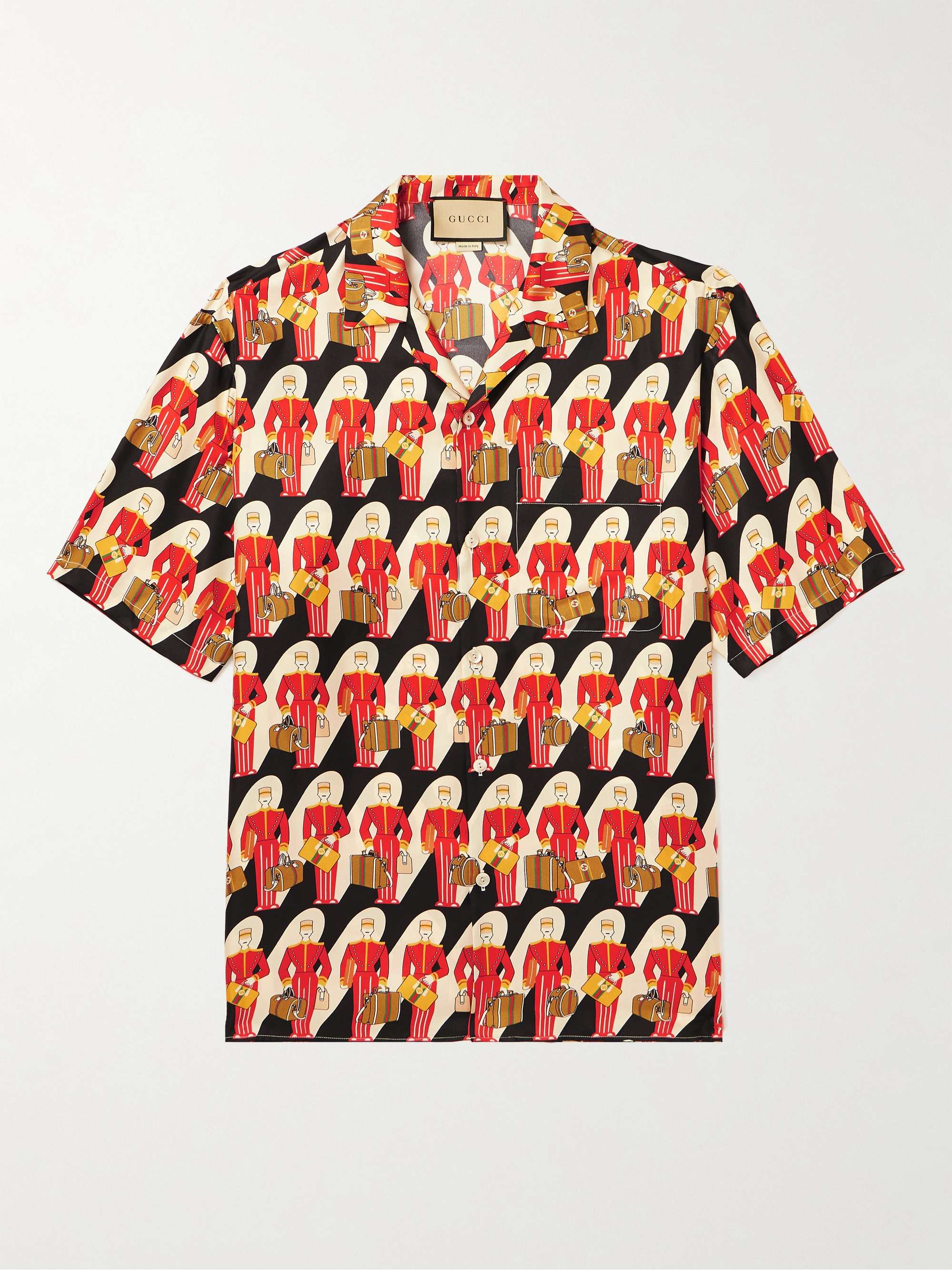 Har lært deformation Ydmyge GUCCI Camp-Collar Printed Silk-Twill Shirt for Men | MR PORTER