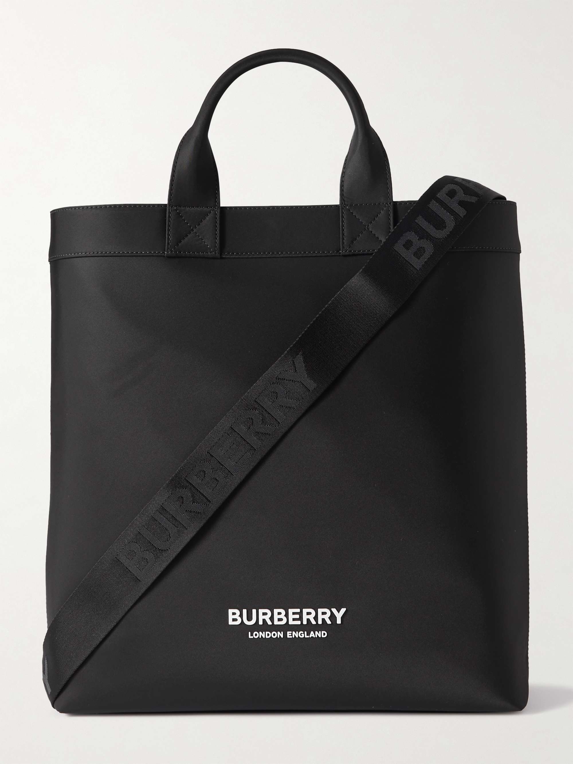 Black nylon shopper bag