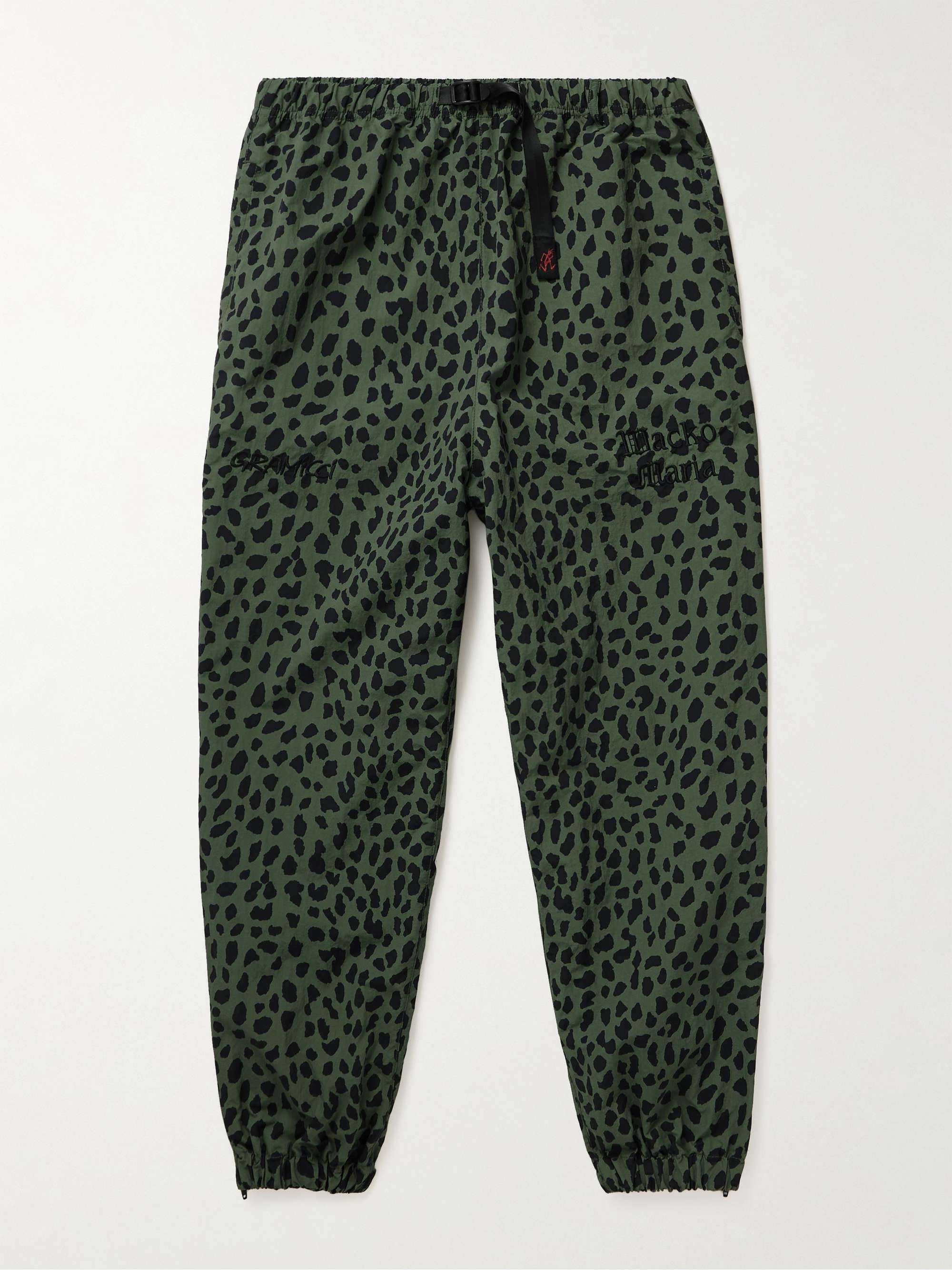 Gramicci Tapered Belted Leopard-Print Nylon Track Pants