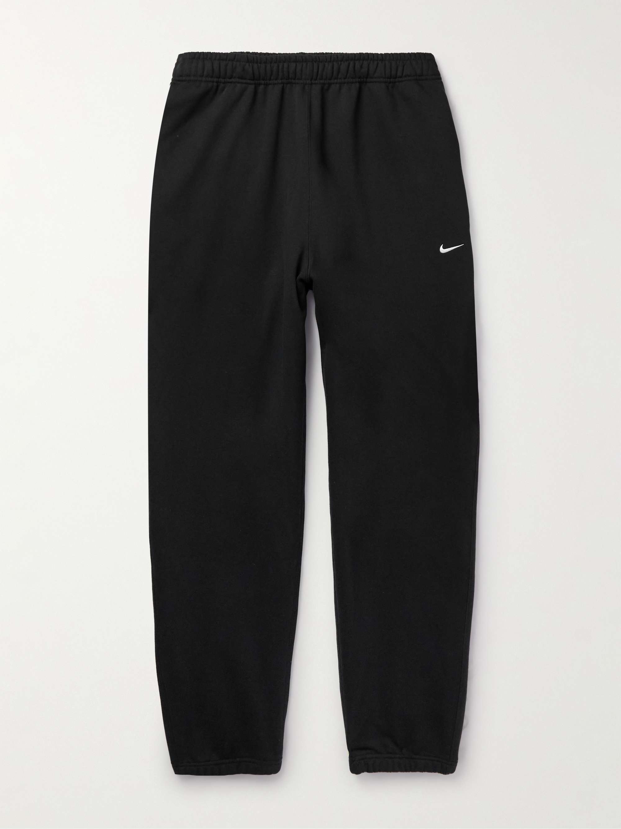 NIKE Solo Swoosh Tapered Logo-Embroidered Cotton-Blend Jersey Sweatpants  for Men | MR PORTER
