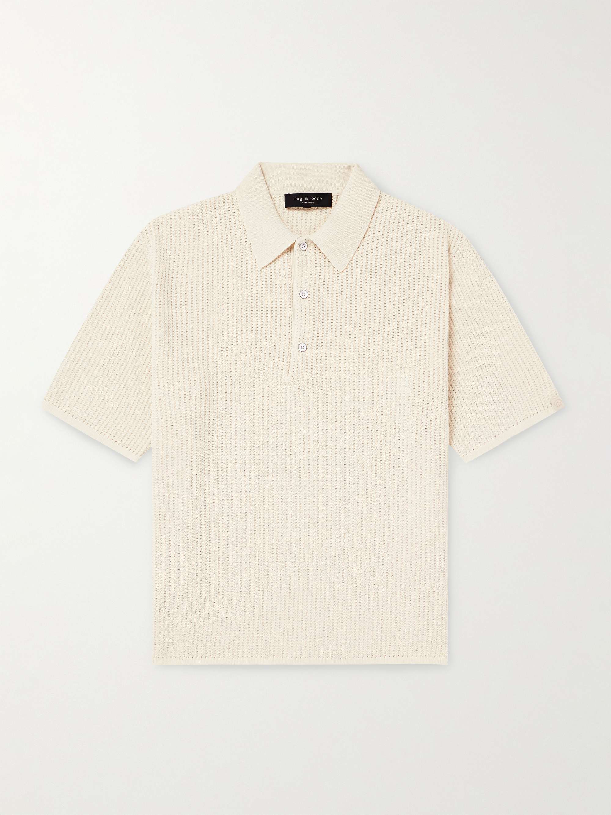 RAG & BONE Nolan Crochet-Knit Polo Shirt for Men