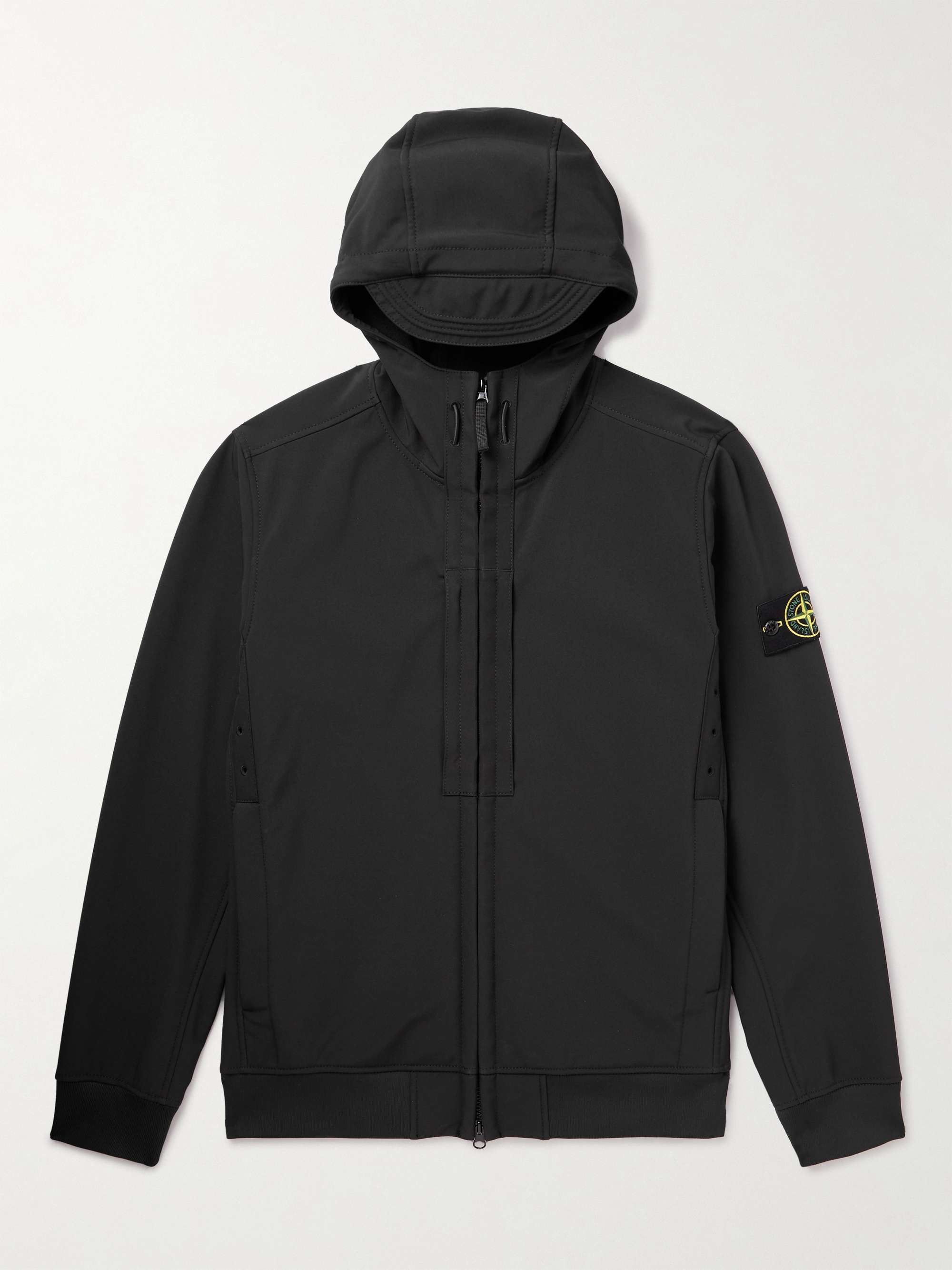 Logo-Appliquéd Shell Hooded Jacket