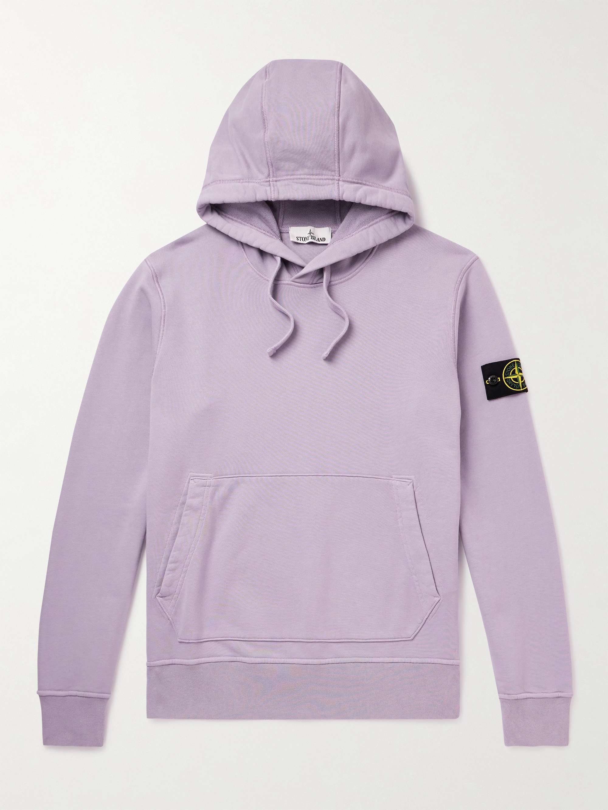 STONE ISLAND Logo-Appliquéd Cotton-Jersey Hoodie for Men | MR PORTER