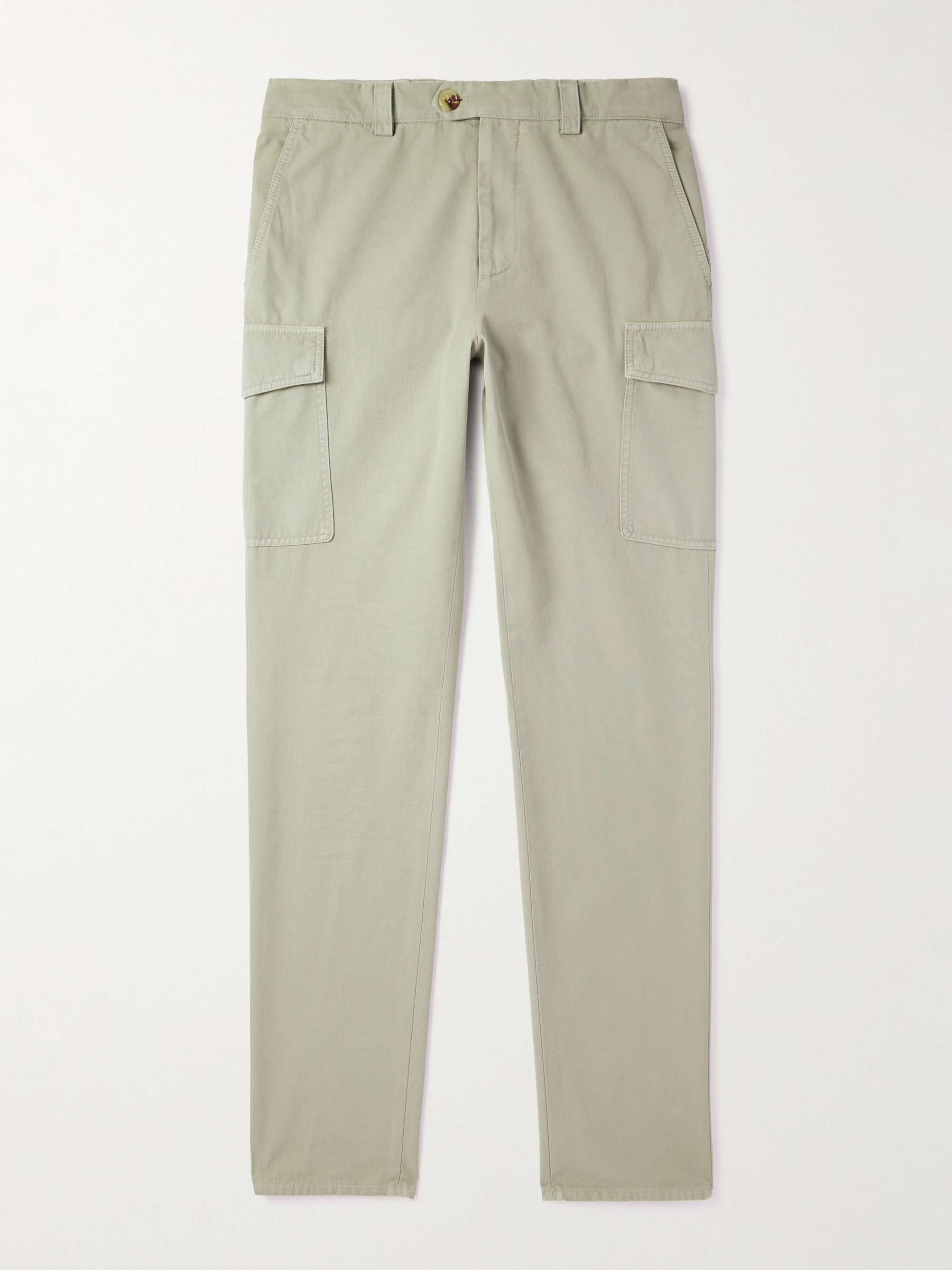 BRUNELLO CUCINELLI Straight Leg Cotton Gabardine Cargo Trousers