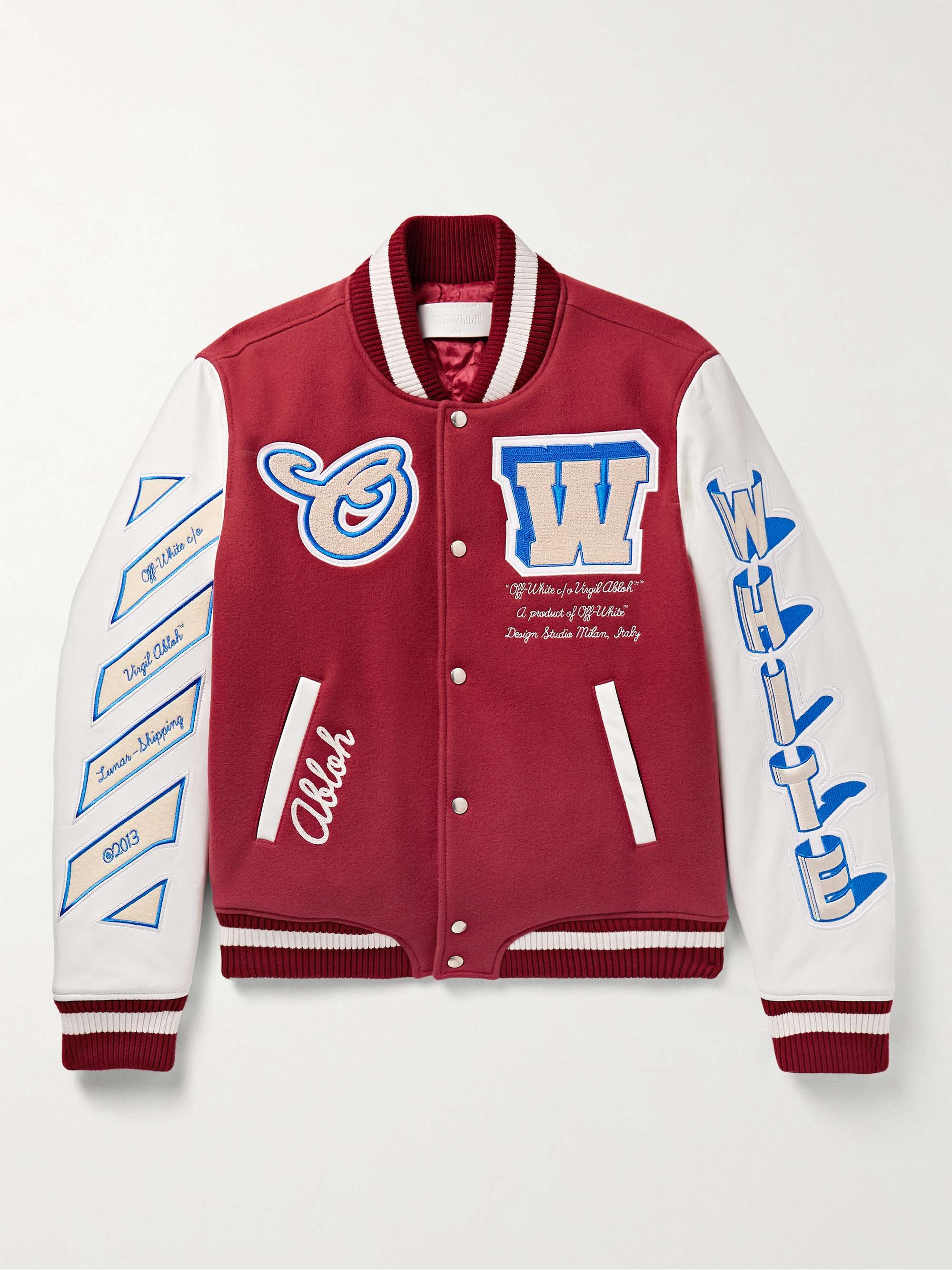 AC Milan Varsity Bomber Off White Jacket