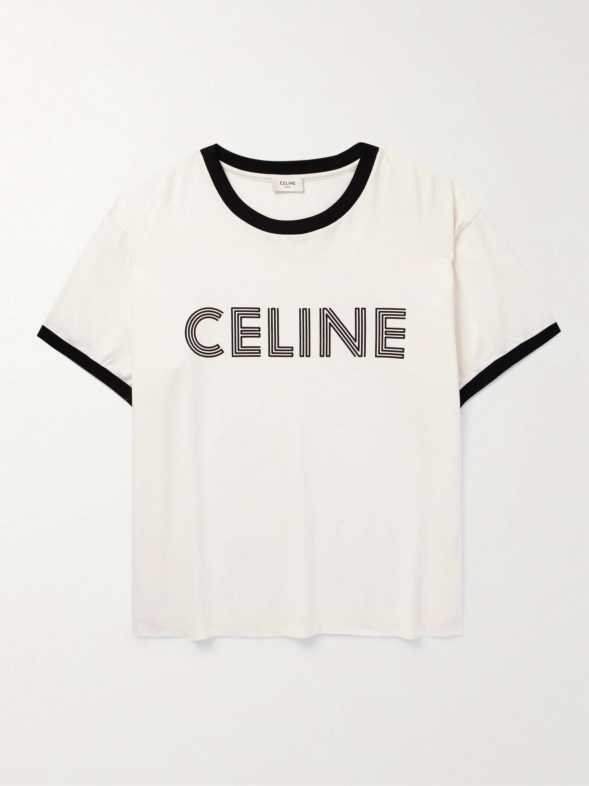 Celine T-Shirt in Cotton Jersey - White - Size : L - for Women
