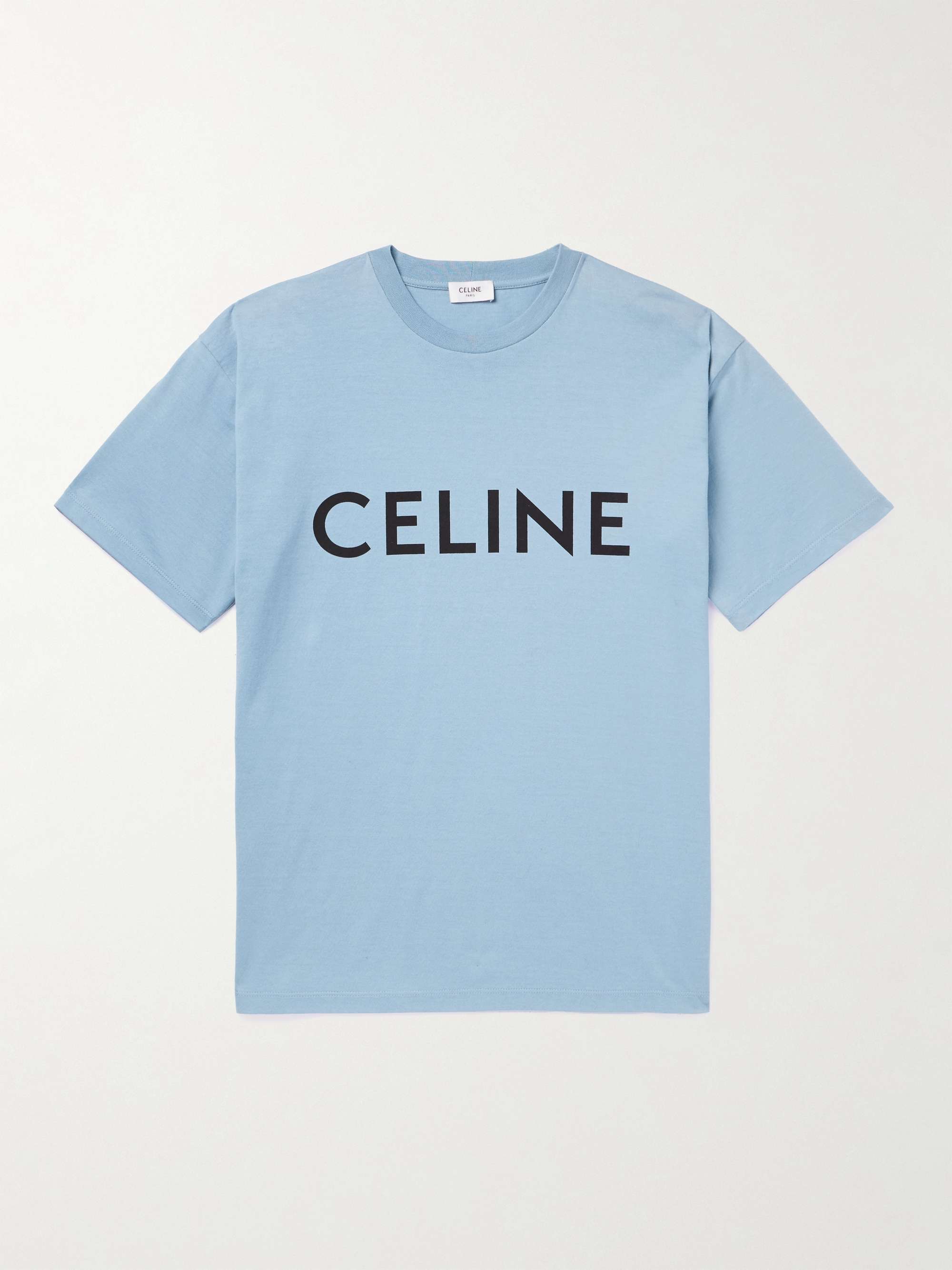 Celine Homme - Men - logo-print Cotton-jersey T-Shirt Blue - XXL