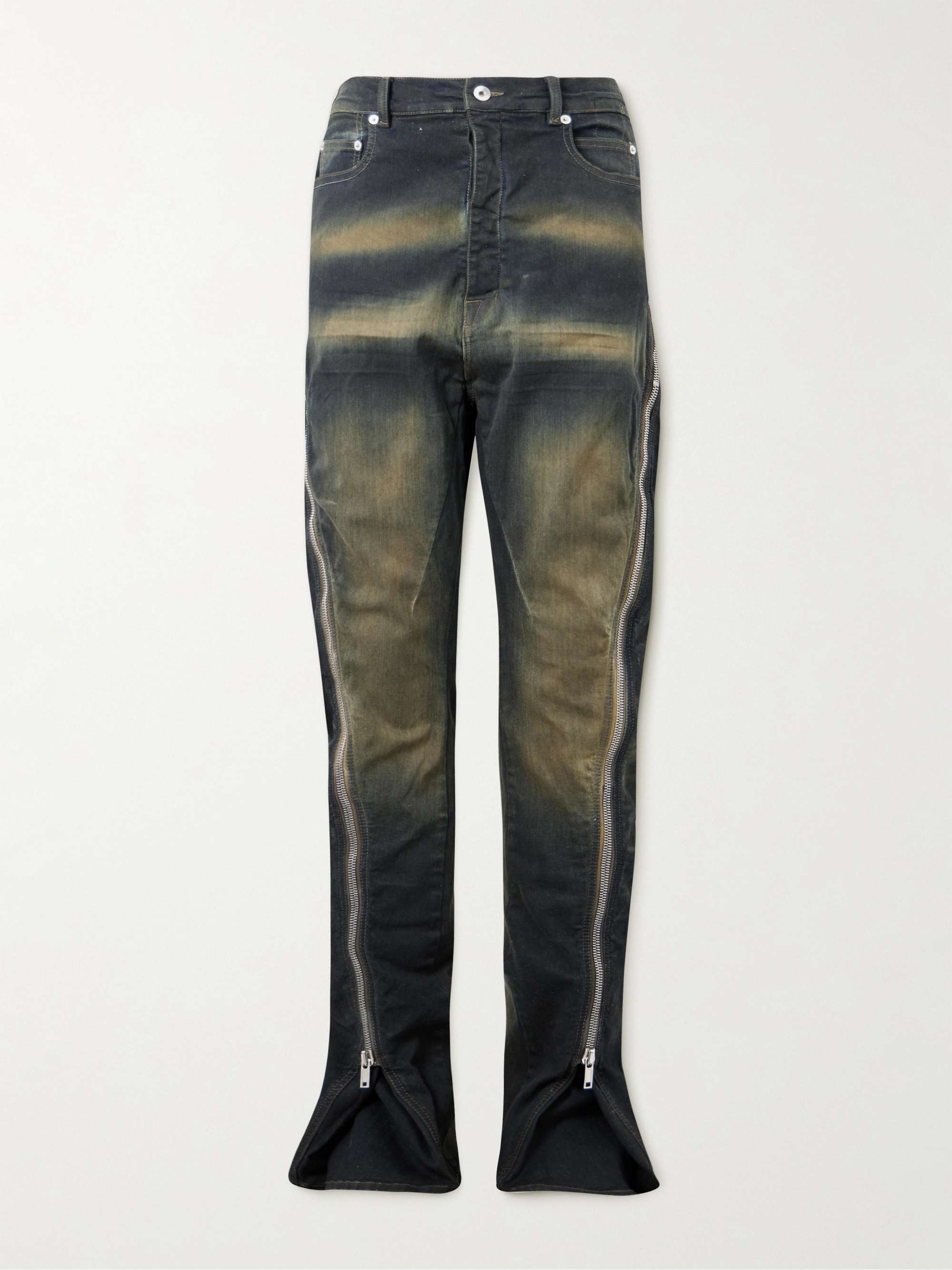 Bolan Banana Slim-Fit Flared Zip-Embellished Jeans