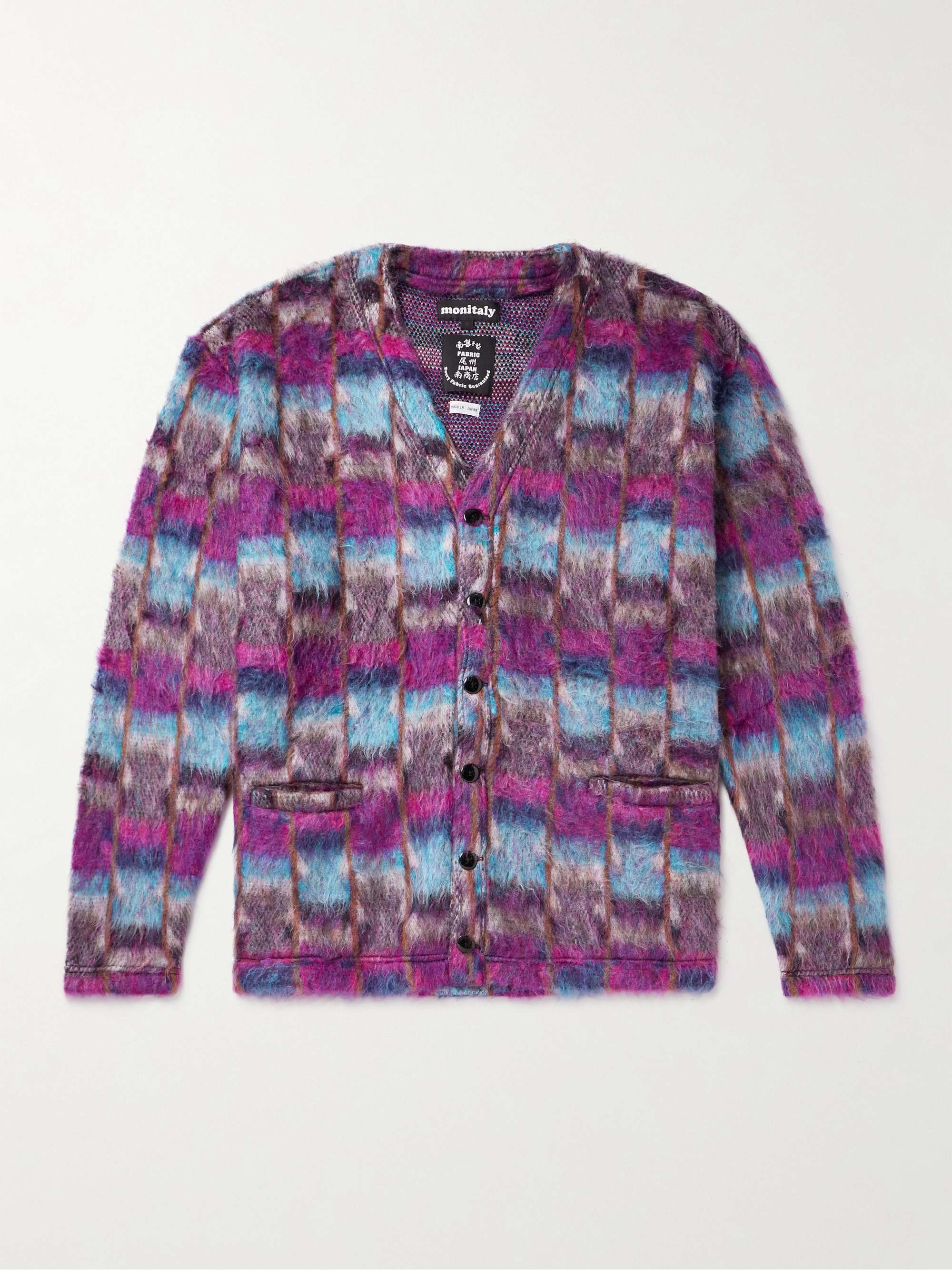 MONITALY + Minami Shoten Striped Brushed-Knit Cardigan for Men