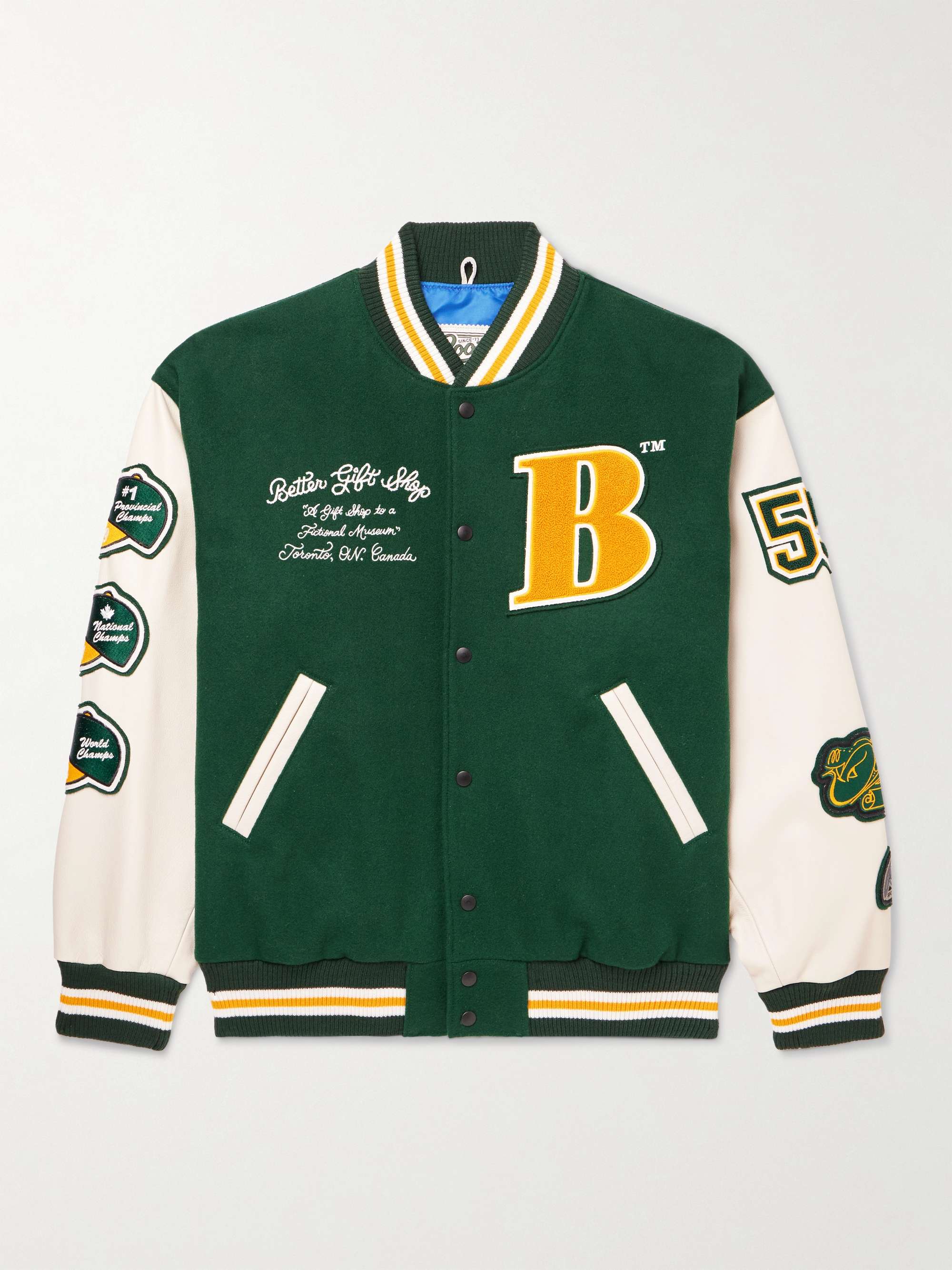 GREEN LEATHER VARSITY