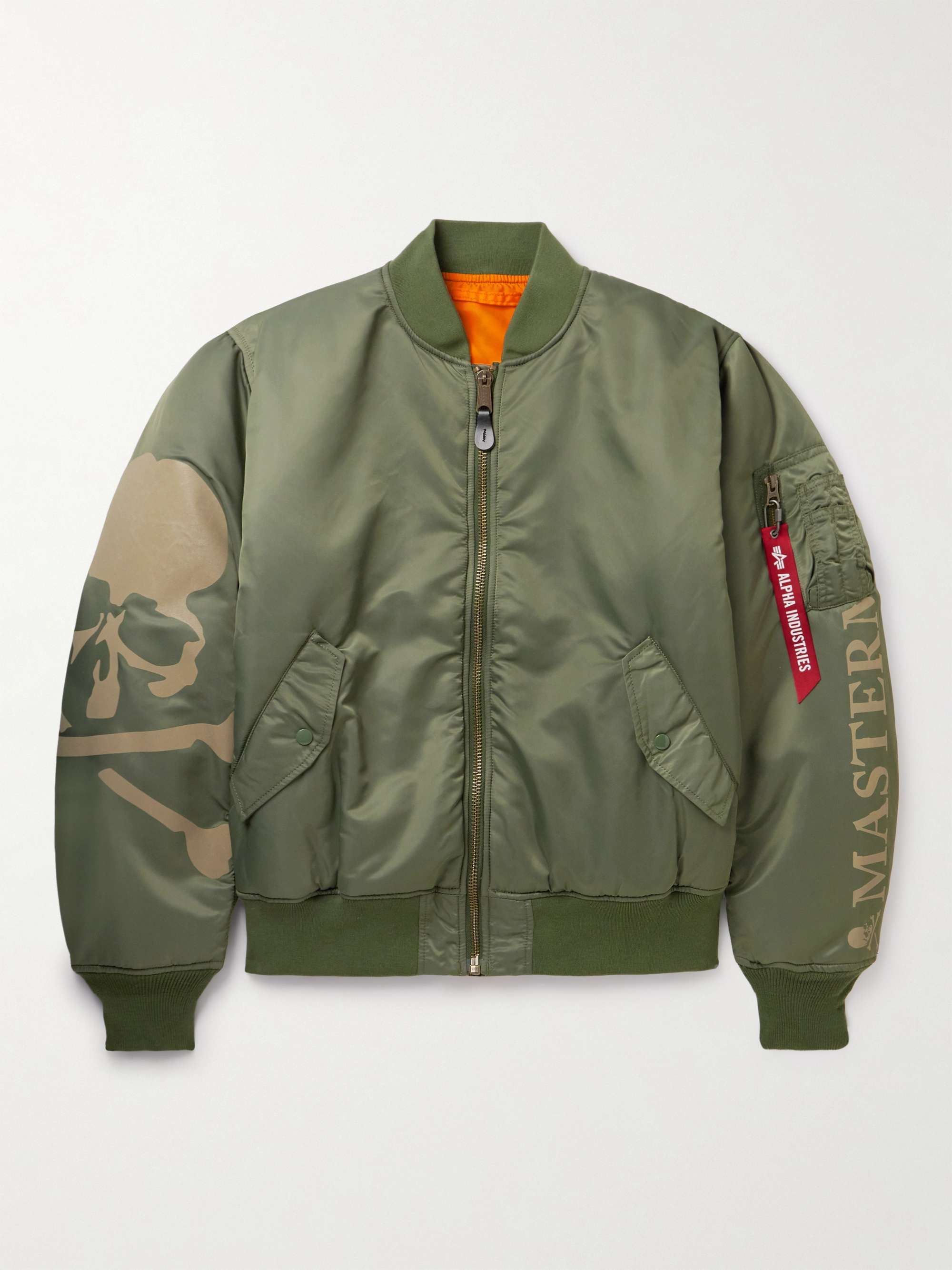 Alpha Industries reversible bomber jacket Ma-1 Reversible men's green color