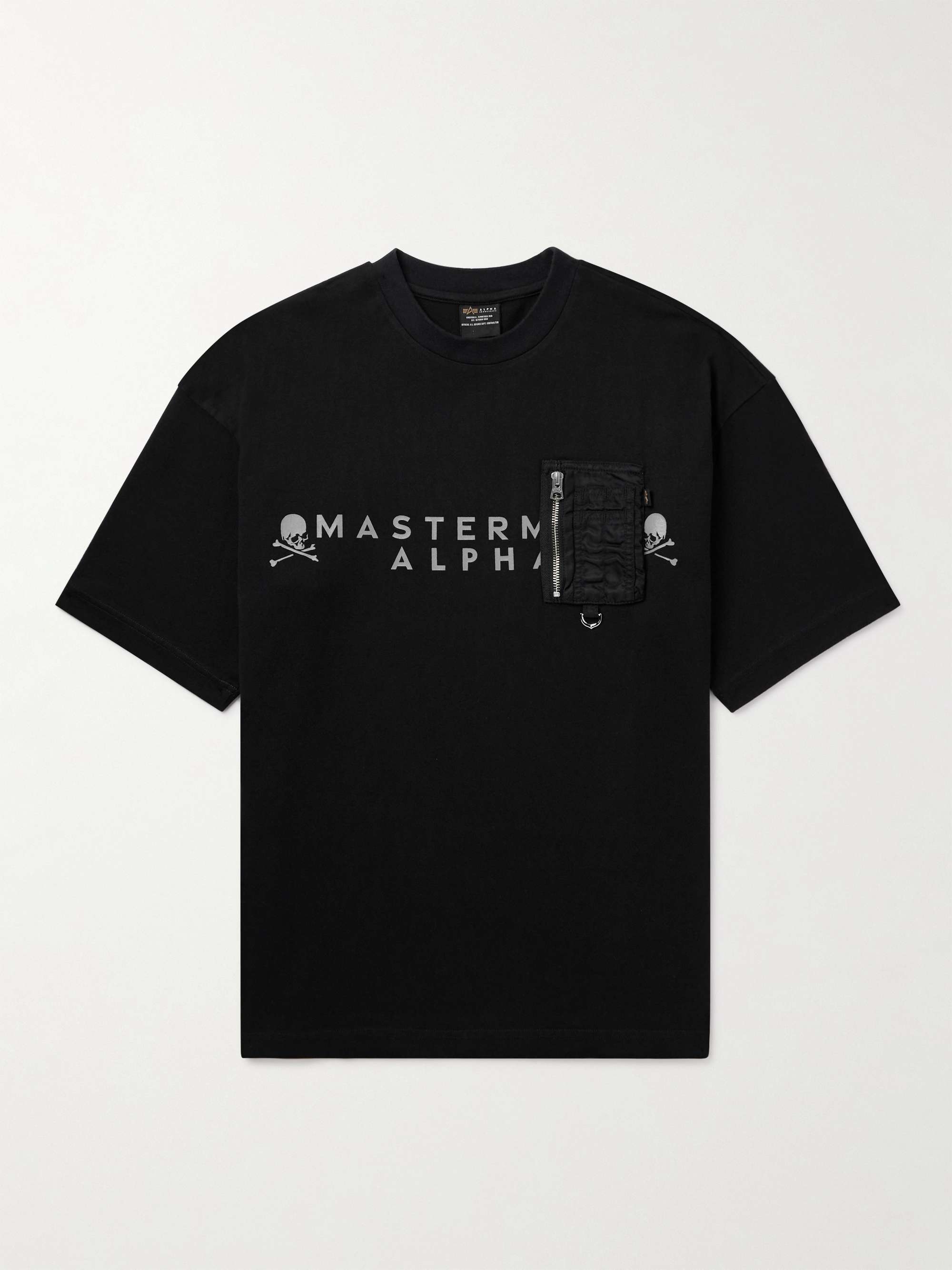 MASTERMIND WORLD + Alpha Industries Nylon-Trimmed Logo-Print Cotton-Jersey T -Shirt for Men | MR PORTER
